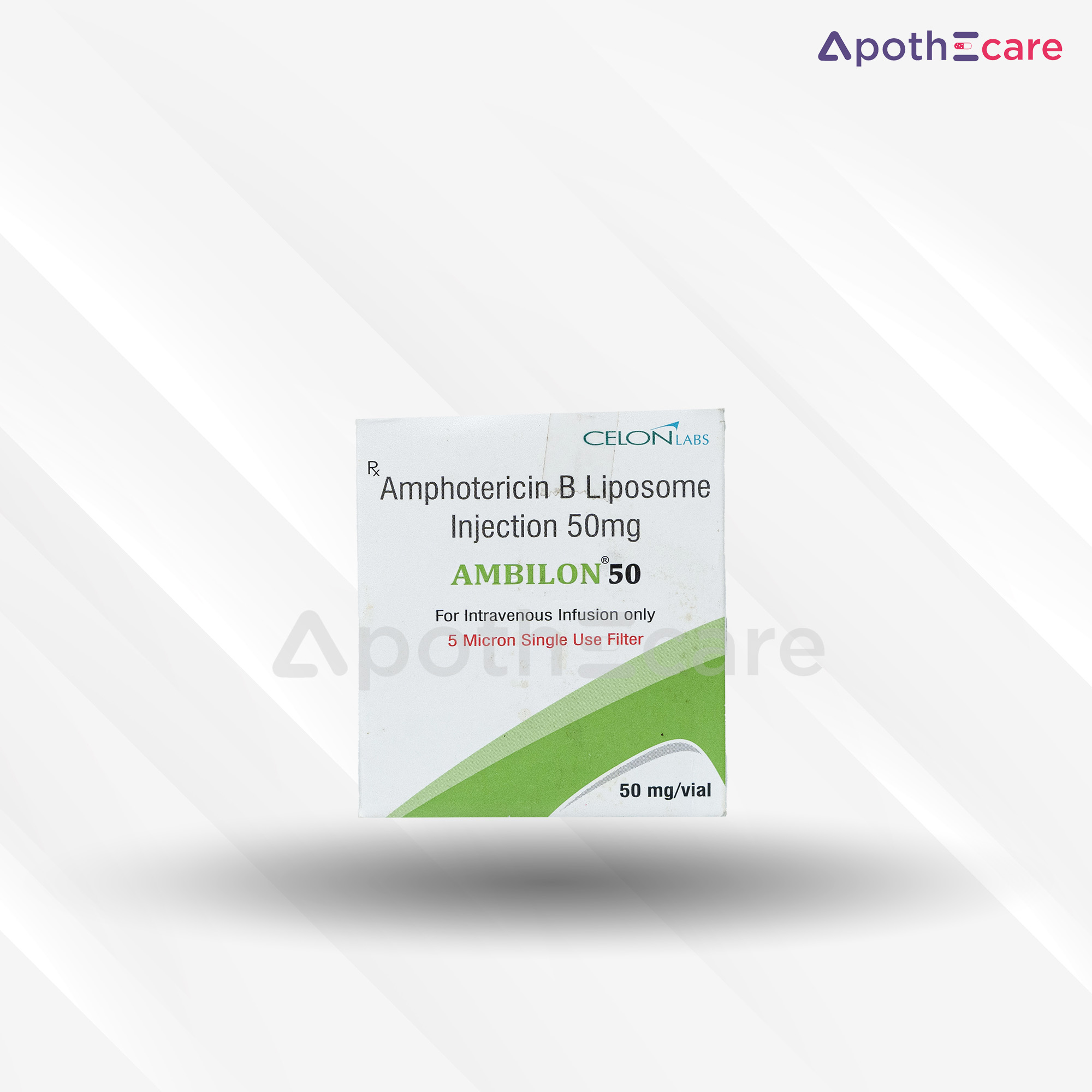 Ambilon 50 vial, an antibiotic treatment for bacterial infections.