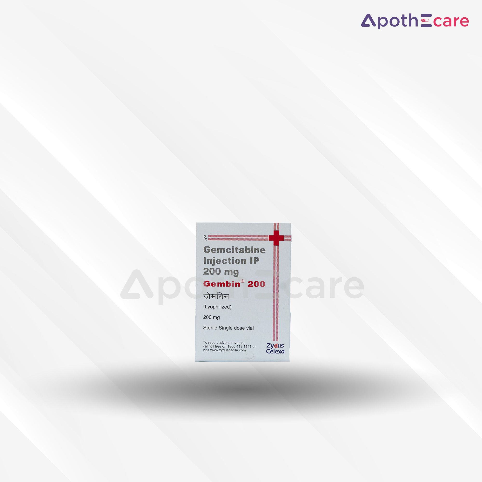 Gembin 200mg vial, a medication for cancer treatment.