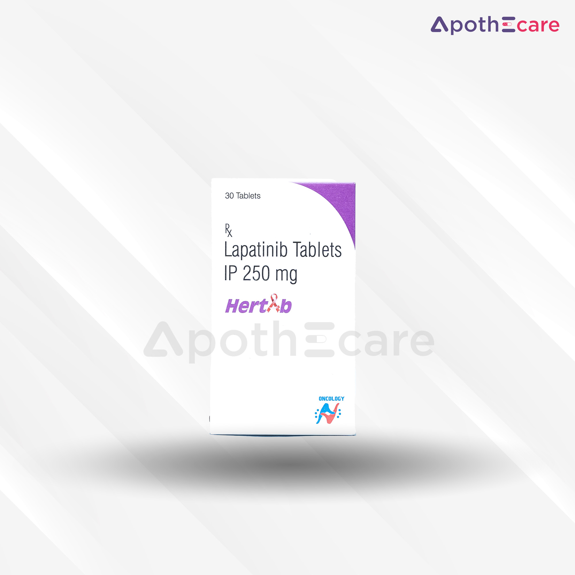 Hertab 250mg pack of 30, used for cancer treatment.