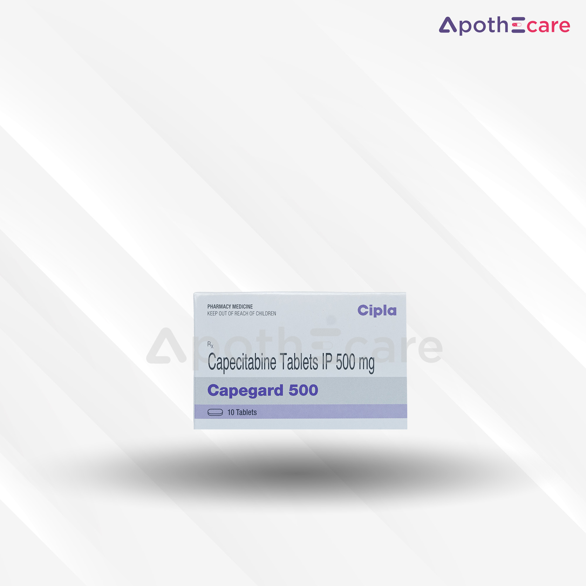 Capegard 500mg pack of 110, used in cancer treatment.