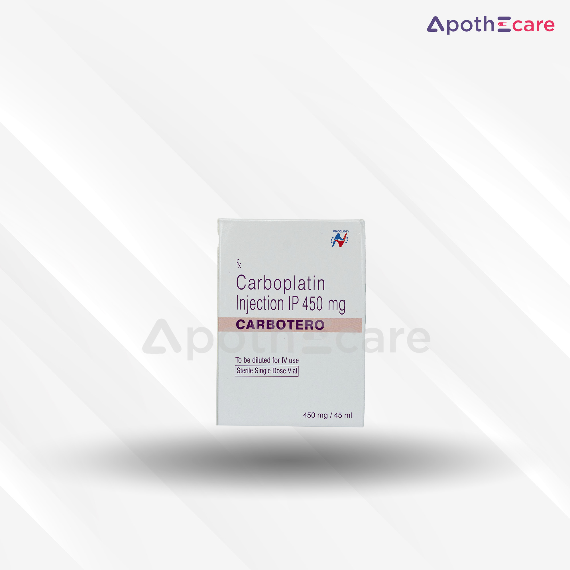 Carbotero 450mg vial, used in chemotherapy treatments.