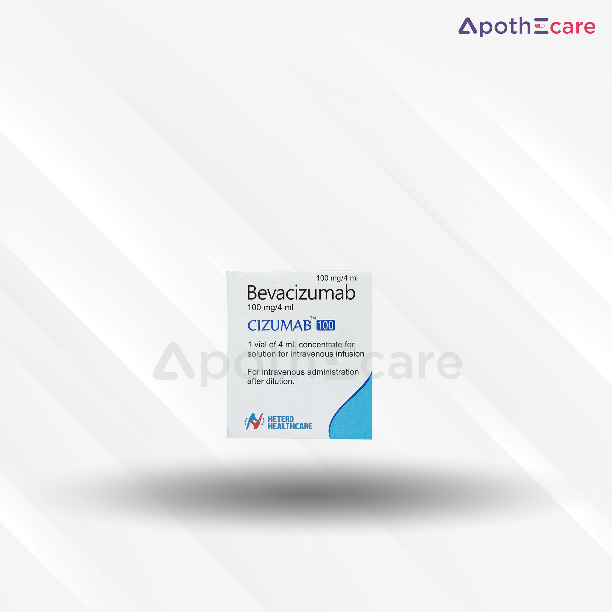 Cizumab 100mg injection vial, used for specific cancer therapies.