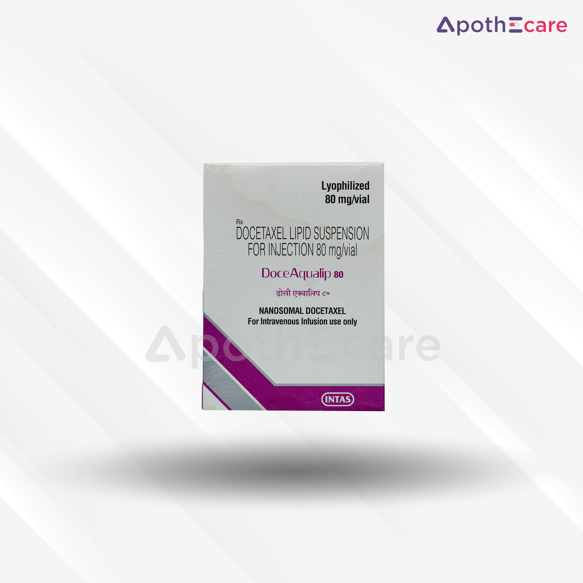 Doceaqualip 80mg vial, an oncology treatment for cancer patients.