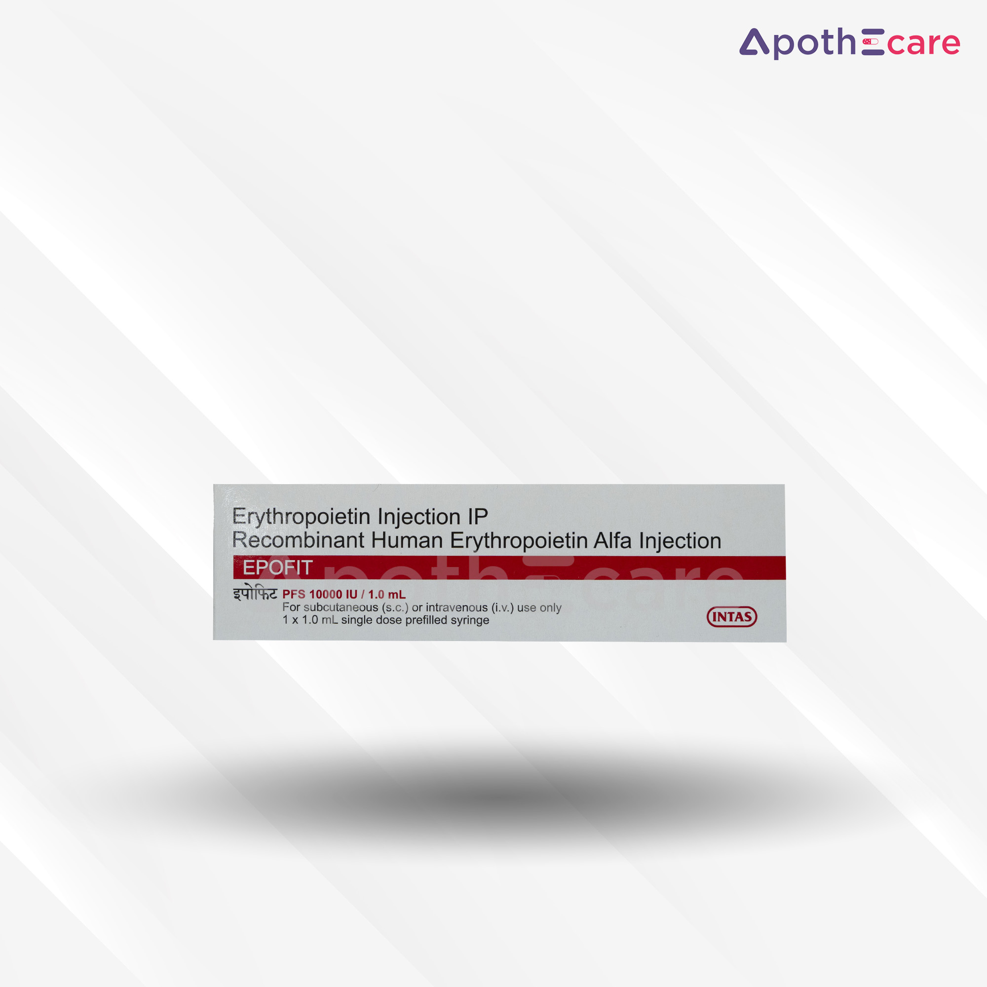 Epofit 10000 IU injection pre-filled syringe, used for anemia treatment.