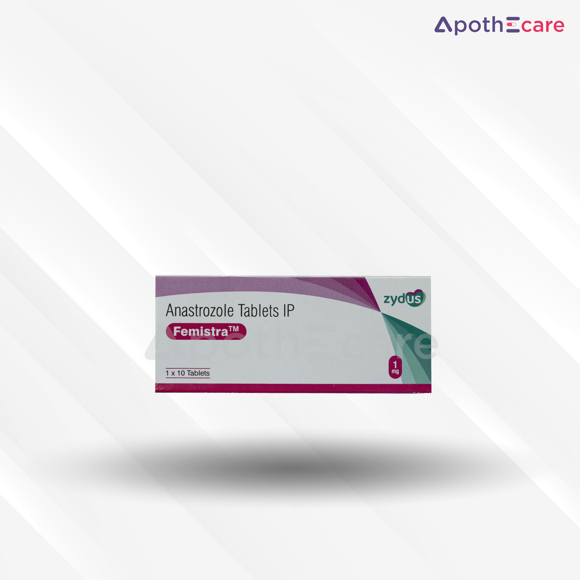 Femistra 1mg Tablet, a medication used for breast cancer treatment.