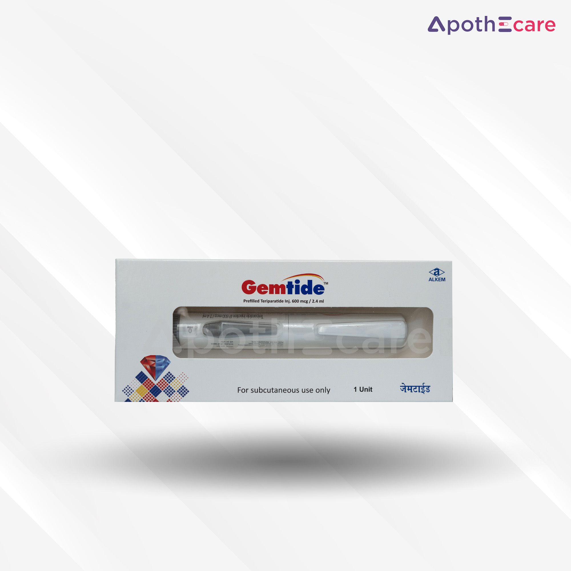 Gemtide 600mcg Injection, a medication to treat men and postmenopausal women who have severe osteoporosis