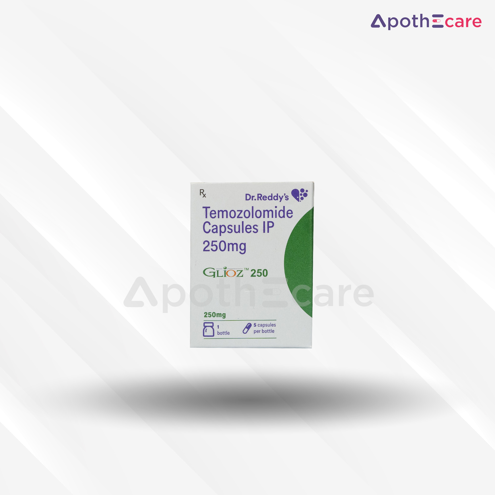 Glioz 250mg capsules pack of 5, a treatment for specific cancers.