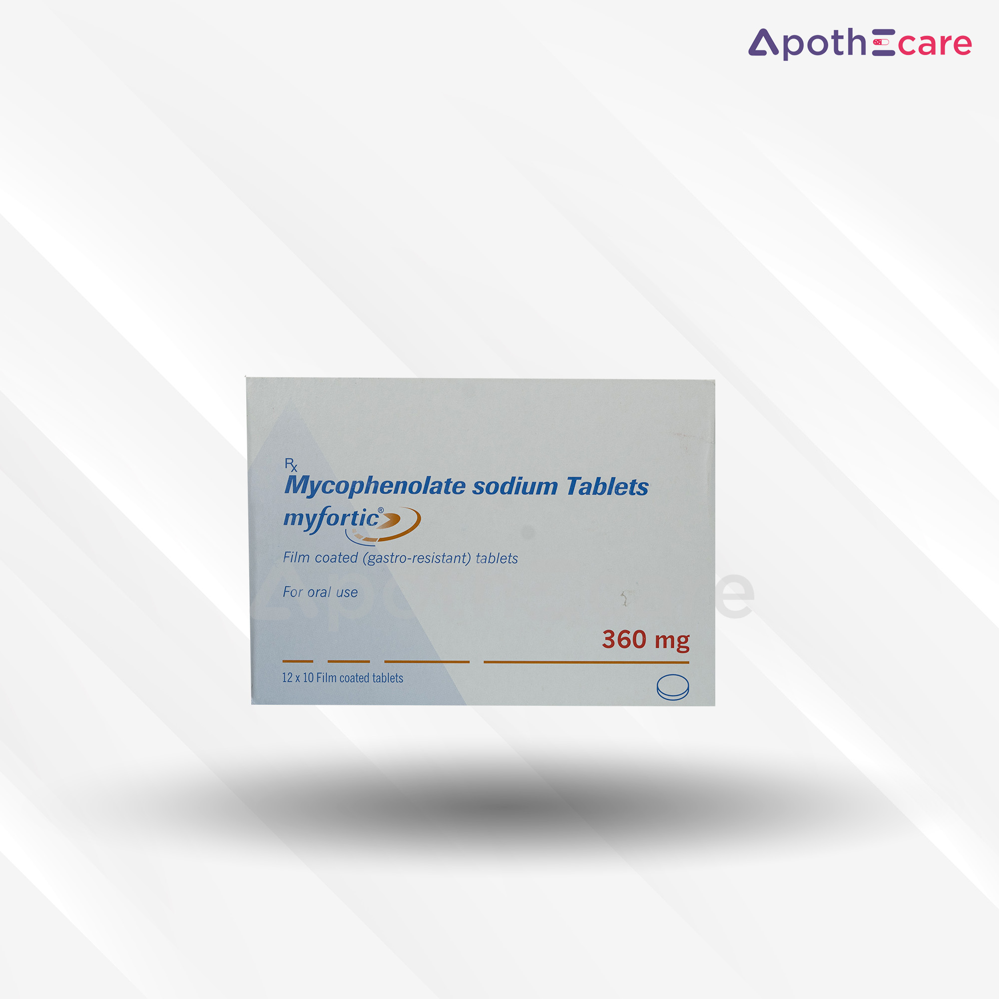 Myfortic 360mg, a medication used to prevent organ transplant rejection.