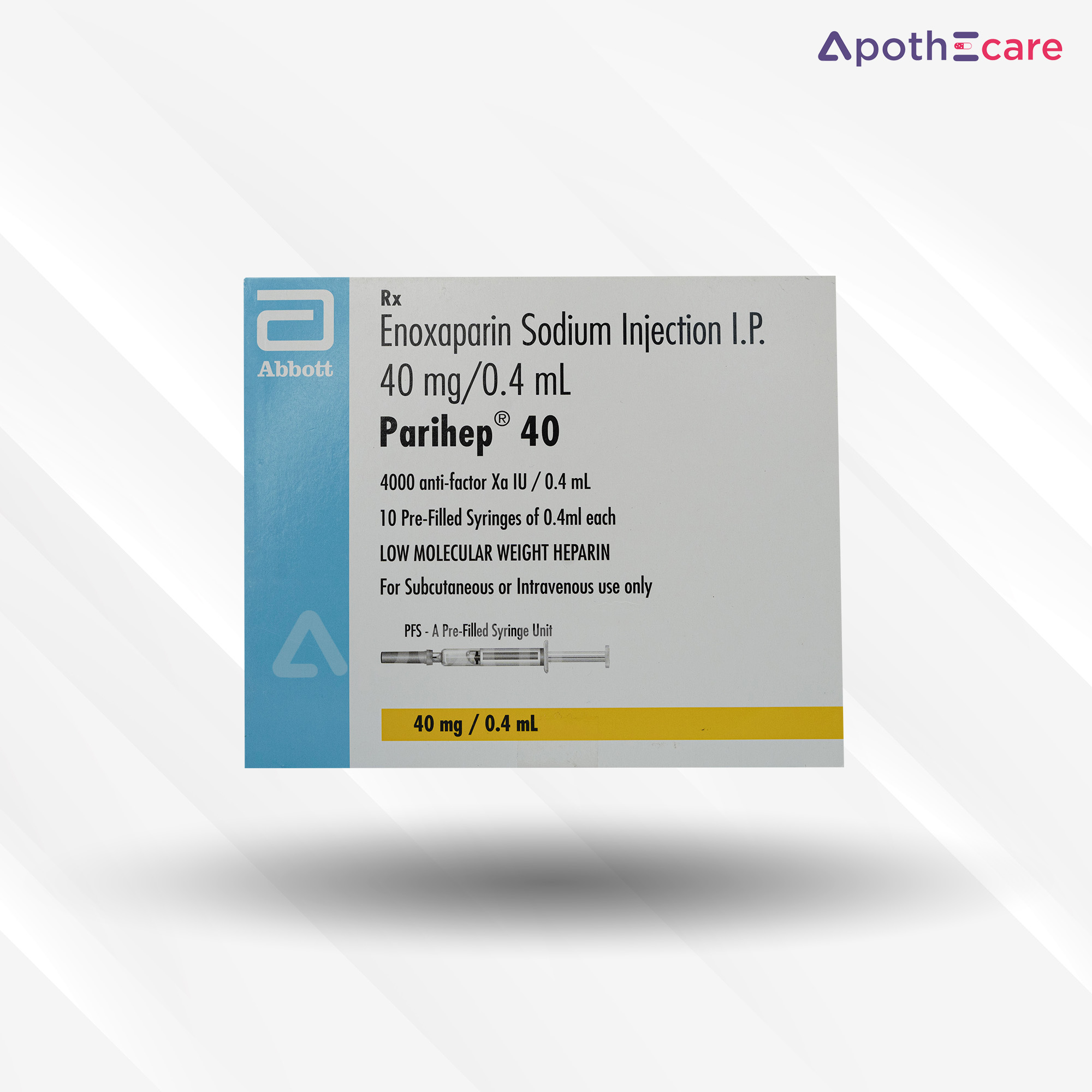 Parihep 40mg, a medication for blood clot prevention and treatment.