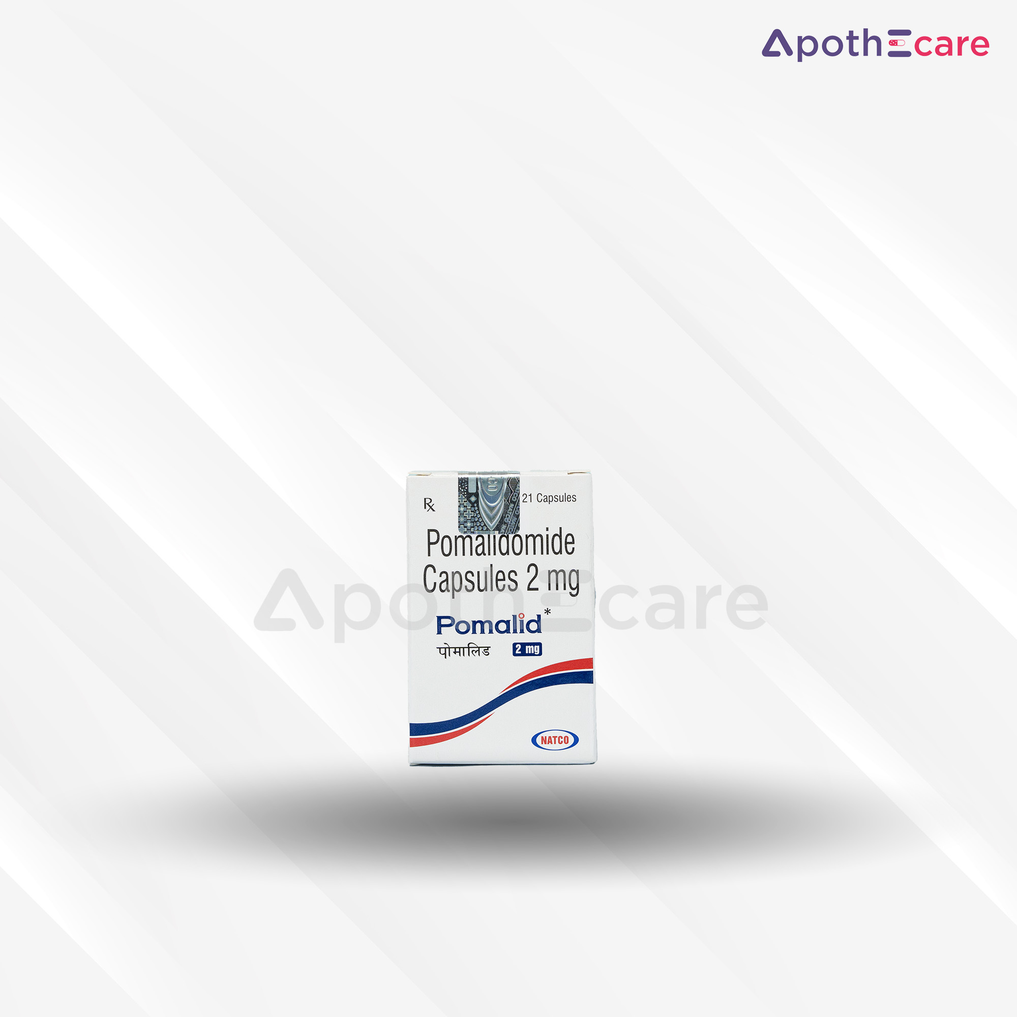 Pomalid 2mg pack of 21, used in cancer therapy.