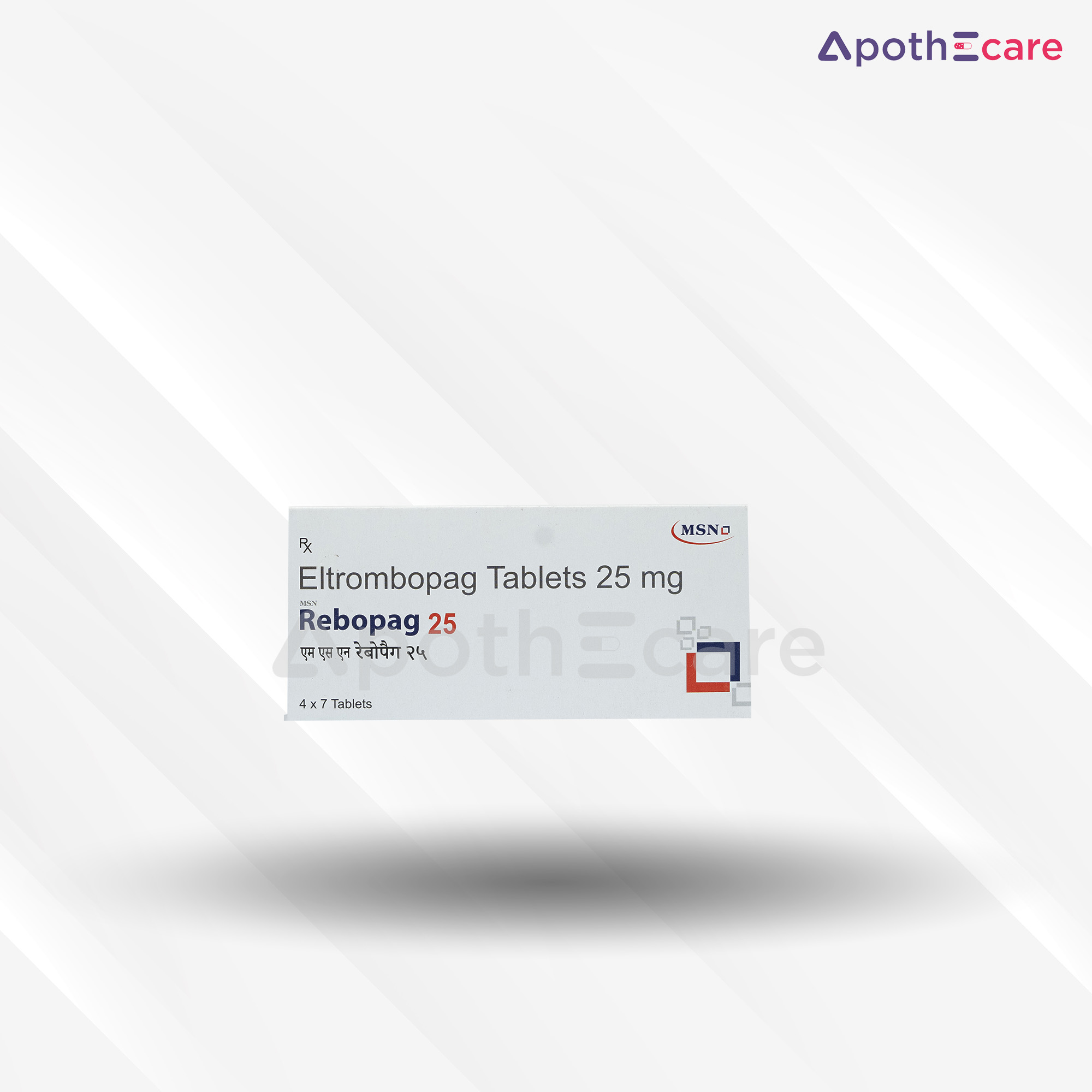 Rebopag 25mg Tablet, is used to treat low platelet counts brought on by chronic hepatitis C virus infection.