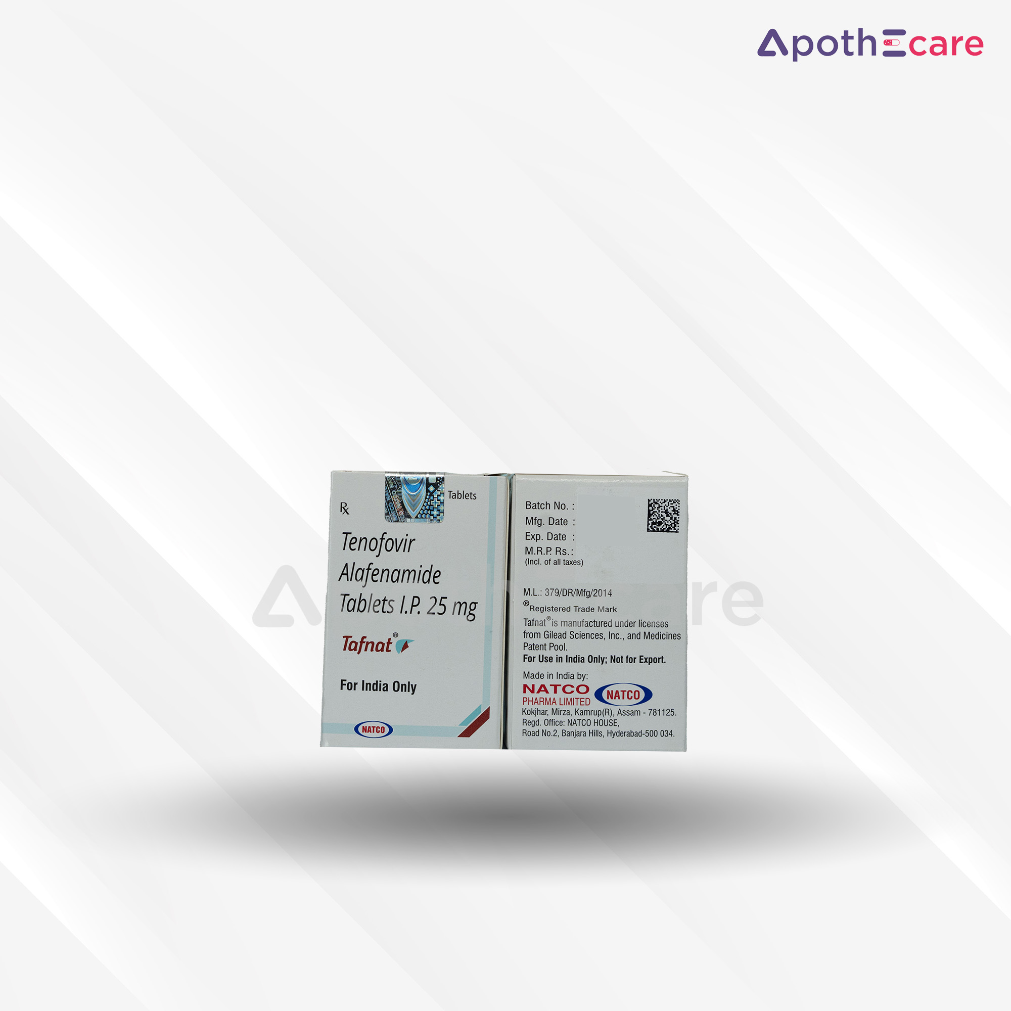 Tafnat 25mg pack of 30, used for treating HIV.