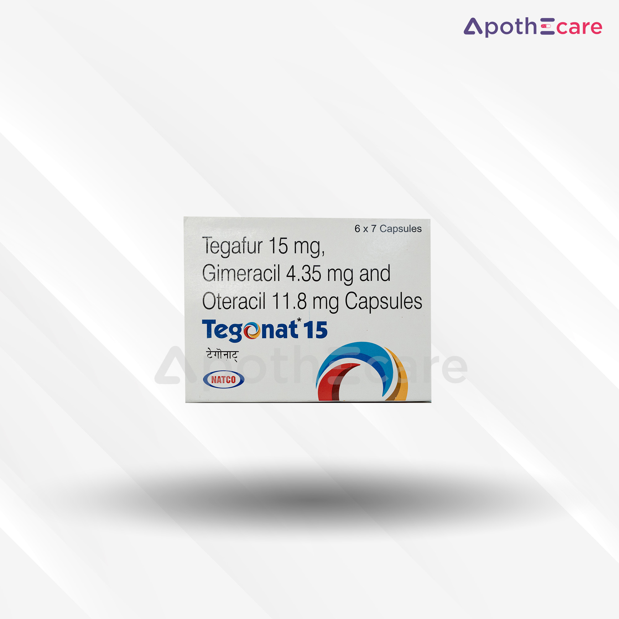Tegonat 15mg pack of 7, used for treating various types of cancer.