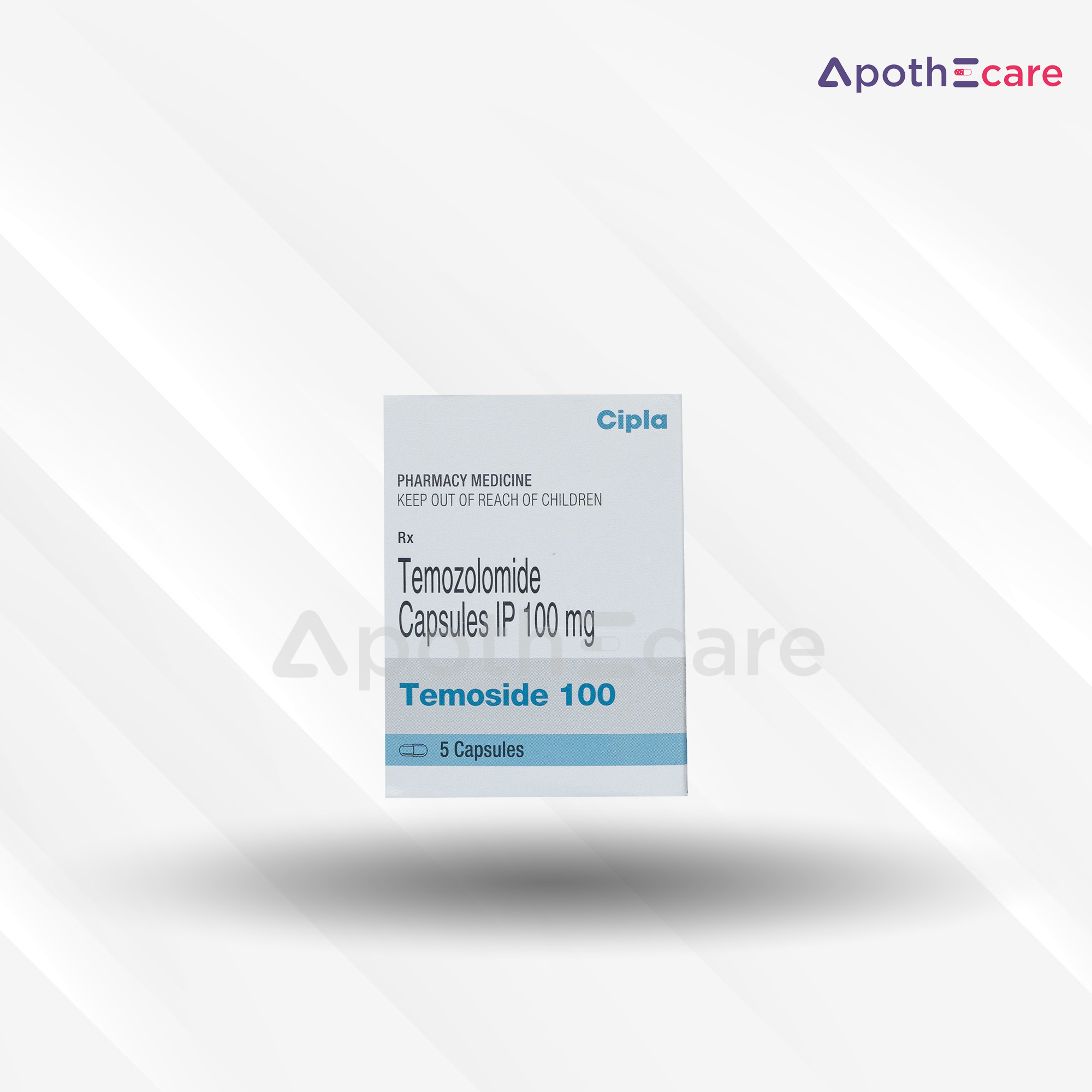 Temoside 100mg Capsule, used primarily to treat certain types of brain cancers.