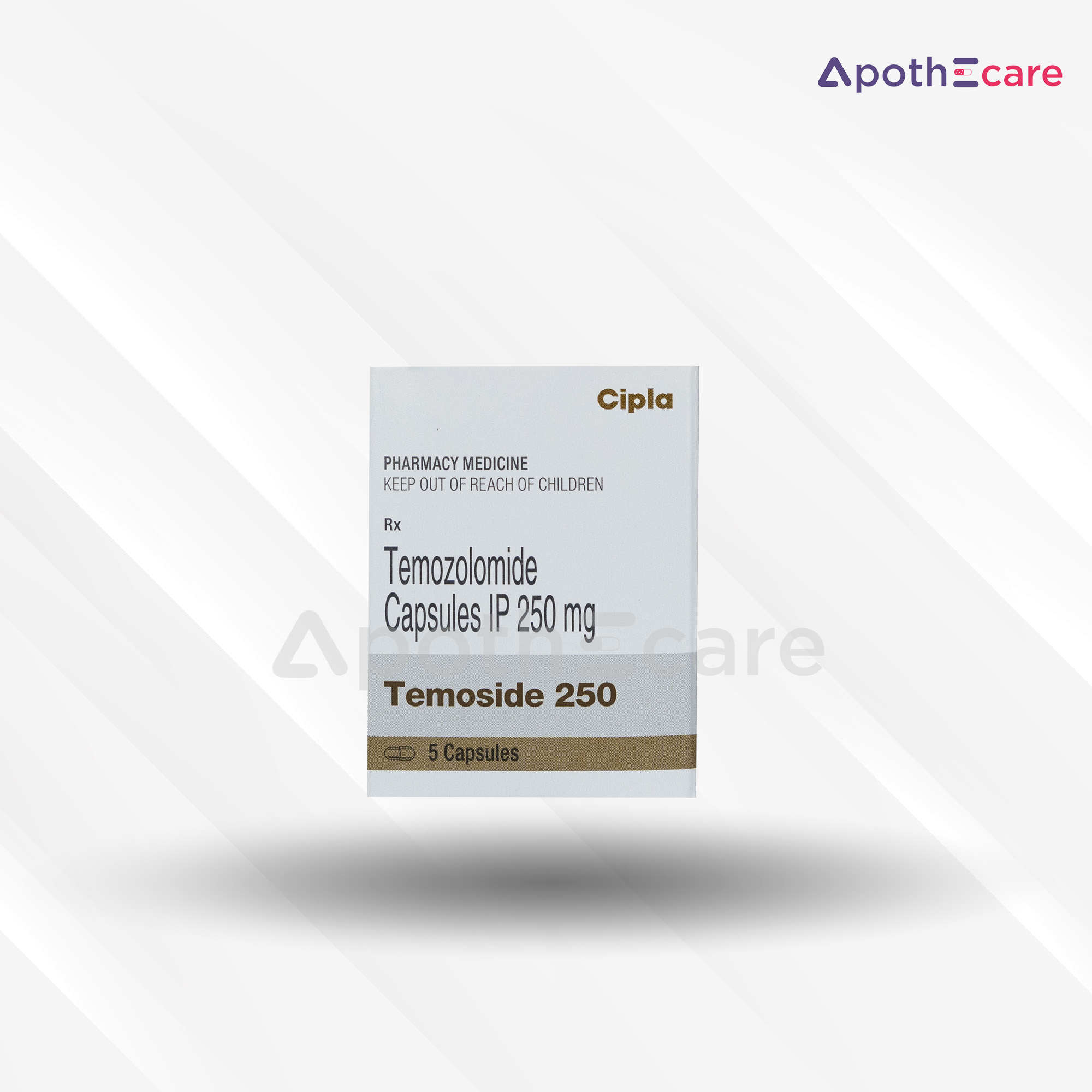 Temoside 250mg Capsule, used primarily to treat certain types of brain cancers.