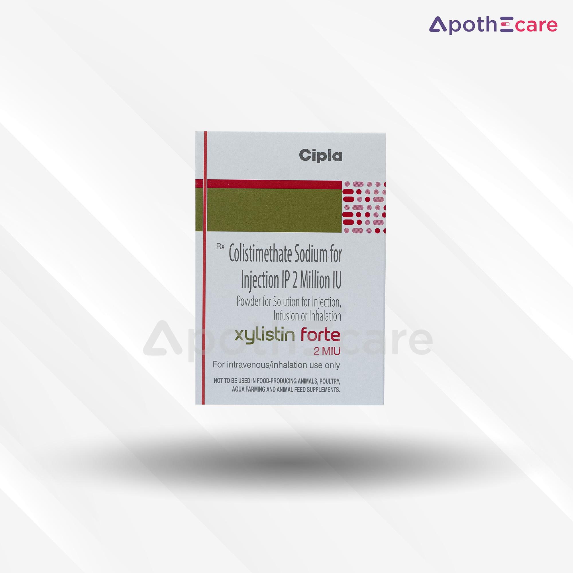 Xylistin Forte 2MIU Injection, an antibiotic used to treat severe bacterial infections.