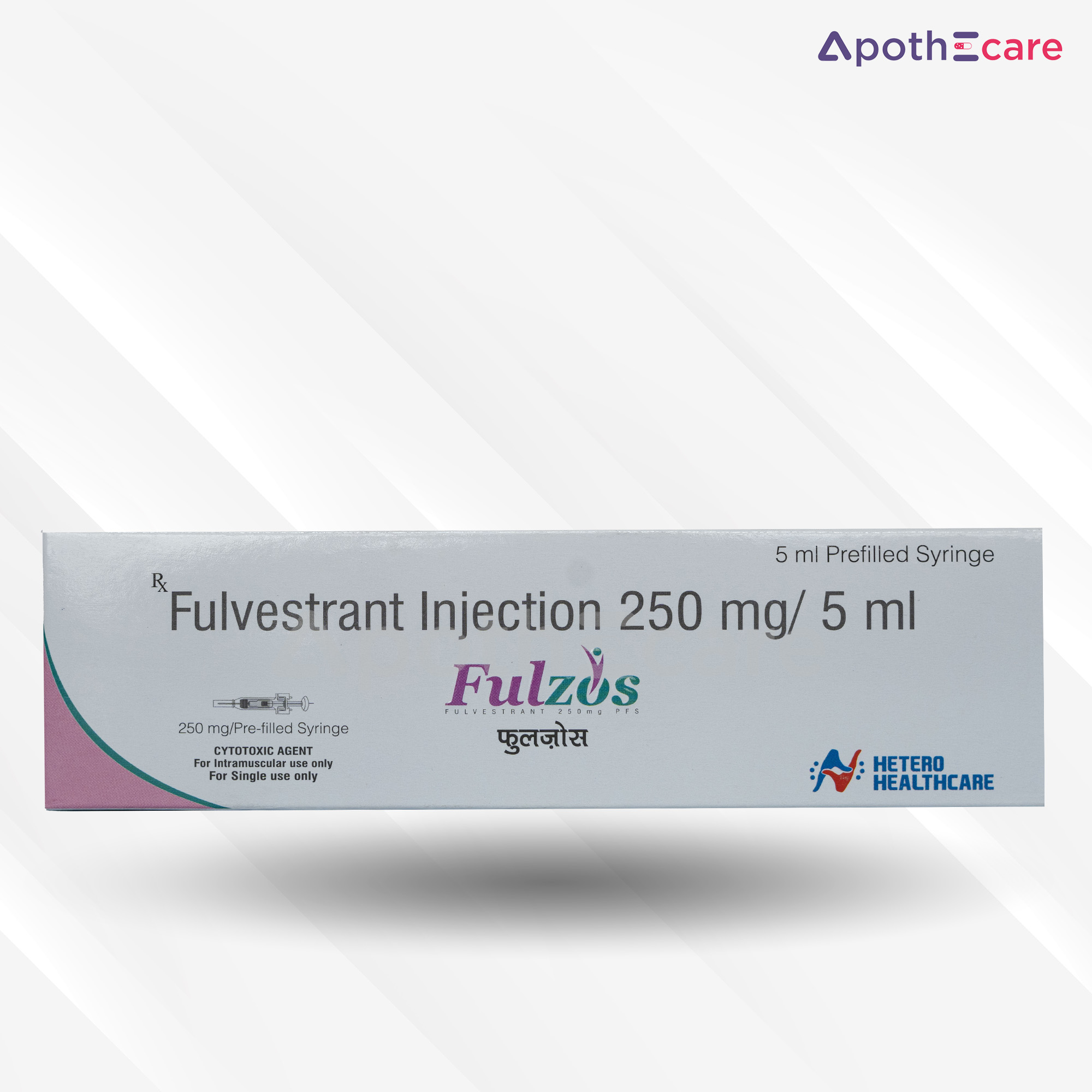 Fulzos 250mg Injection, used in the treatment of hormone receptor-positive breast cancer.