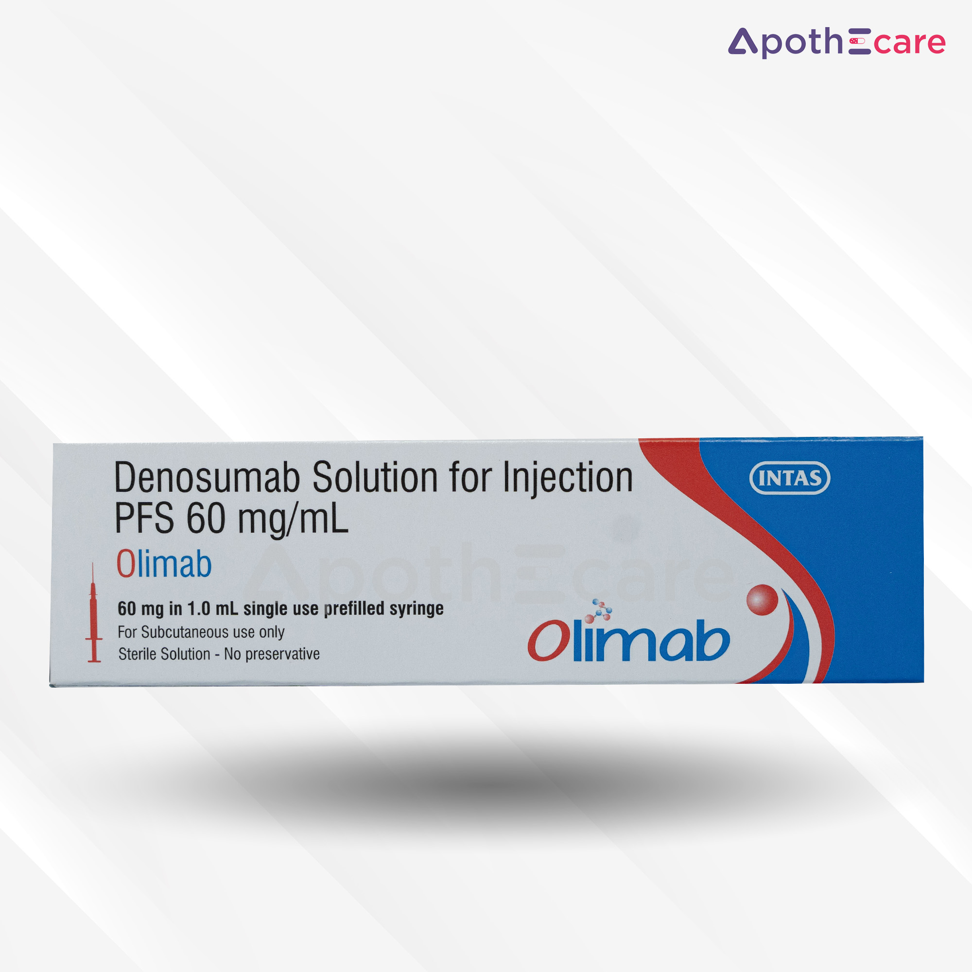 Olimab 60mg Injection, a monoclonal antibody used in the treatment of bone-related conditions.