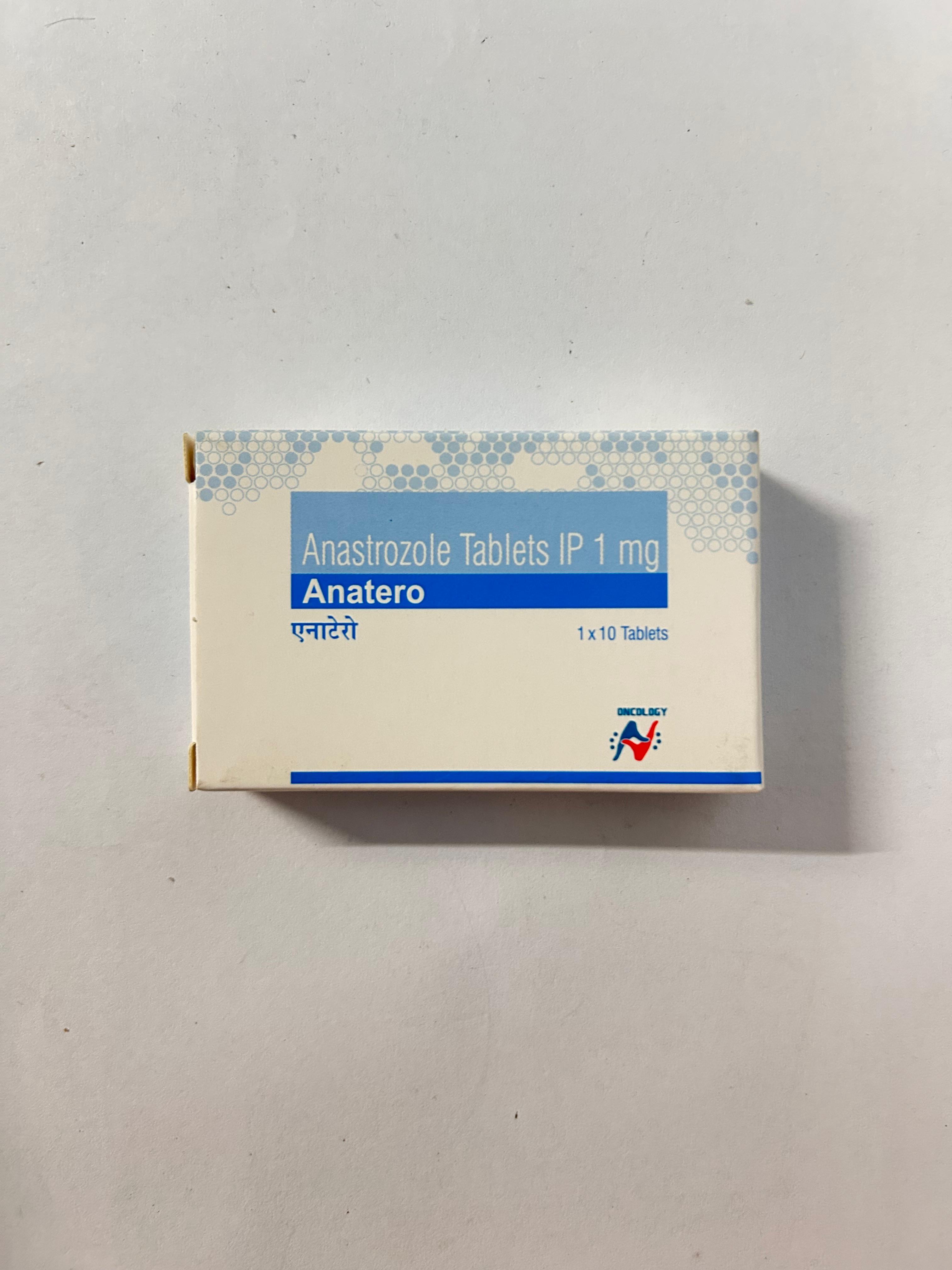Anatero 1mg Tablet, used in the treatment of hormone receptor-positive breast cancer in postmenopausal women.