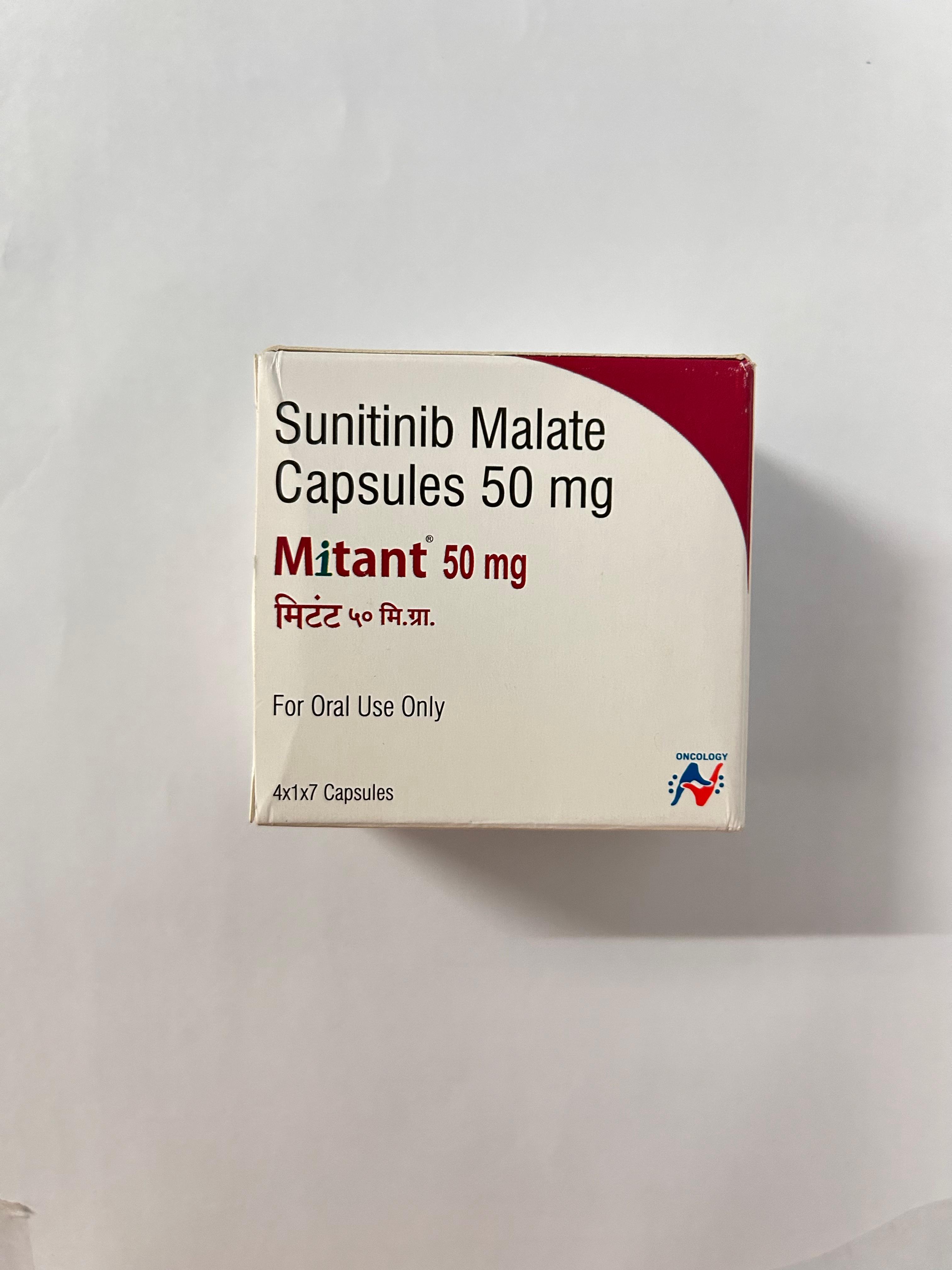 Mitant 50mg Capsule, used in the treatment of certain types of cancer