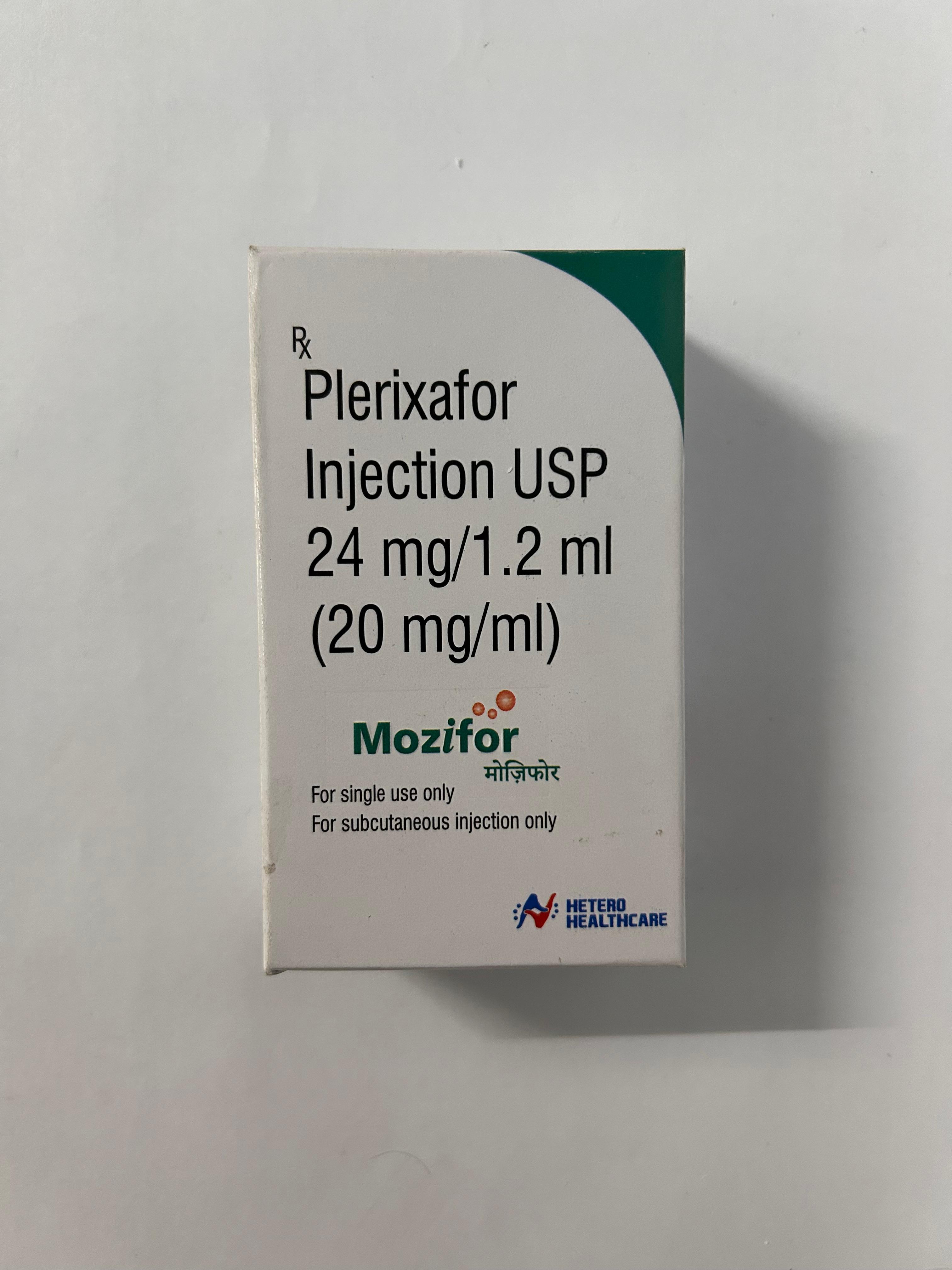 Mozifor 24mg Injection, used for stem cell transplantation.