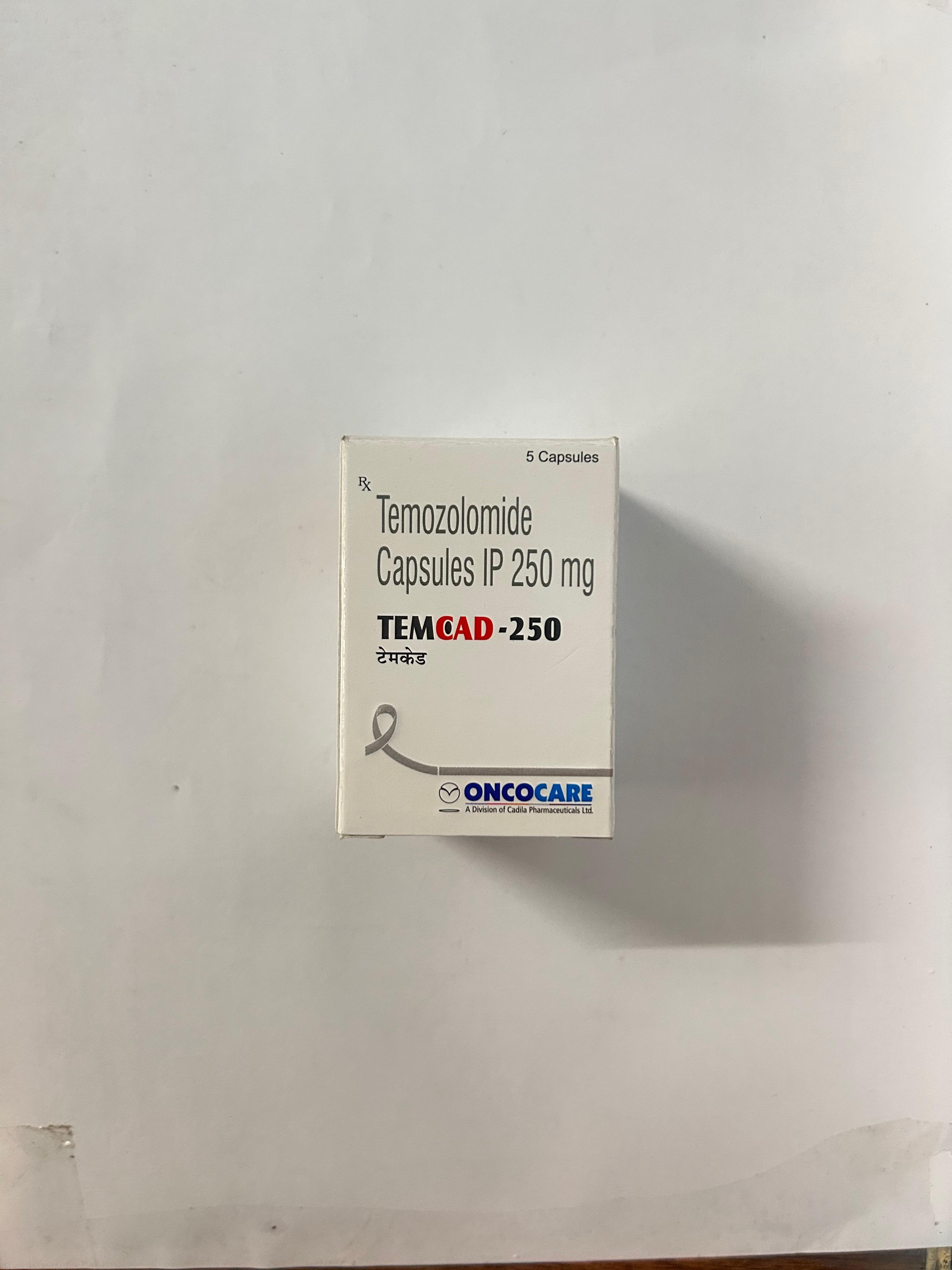 Temcad 250mg Capsule, used to treat certain types of brain cancers.