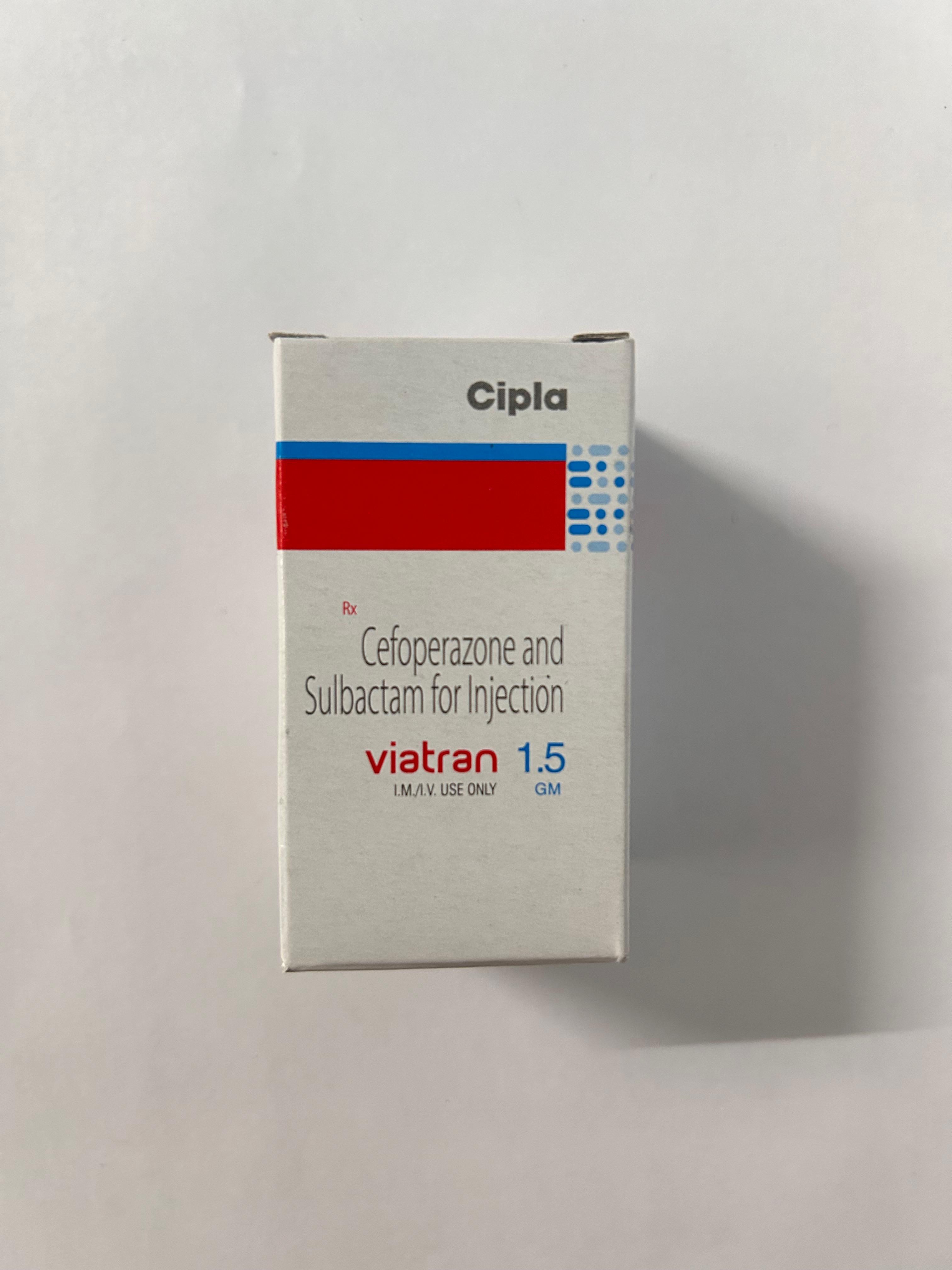 Viatran 1.5gm Injection, used for the treatment of a variety of bacterial infections