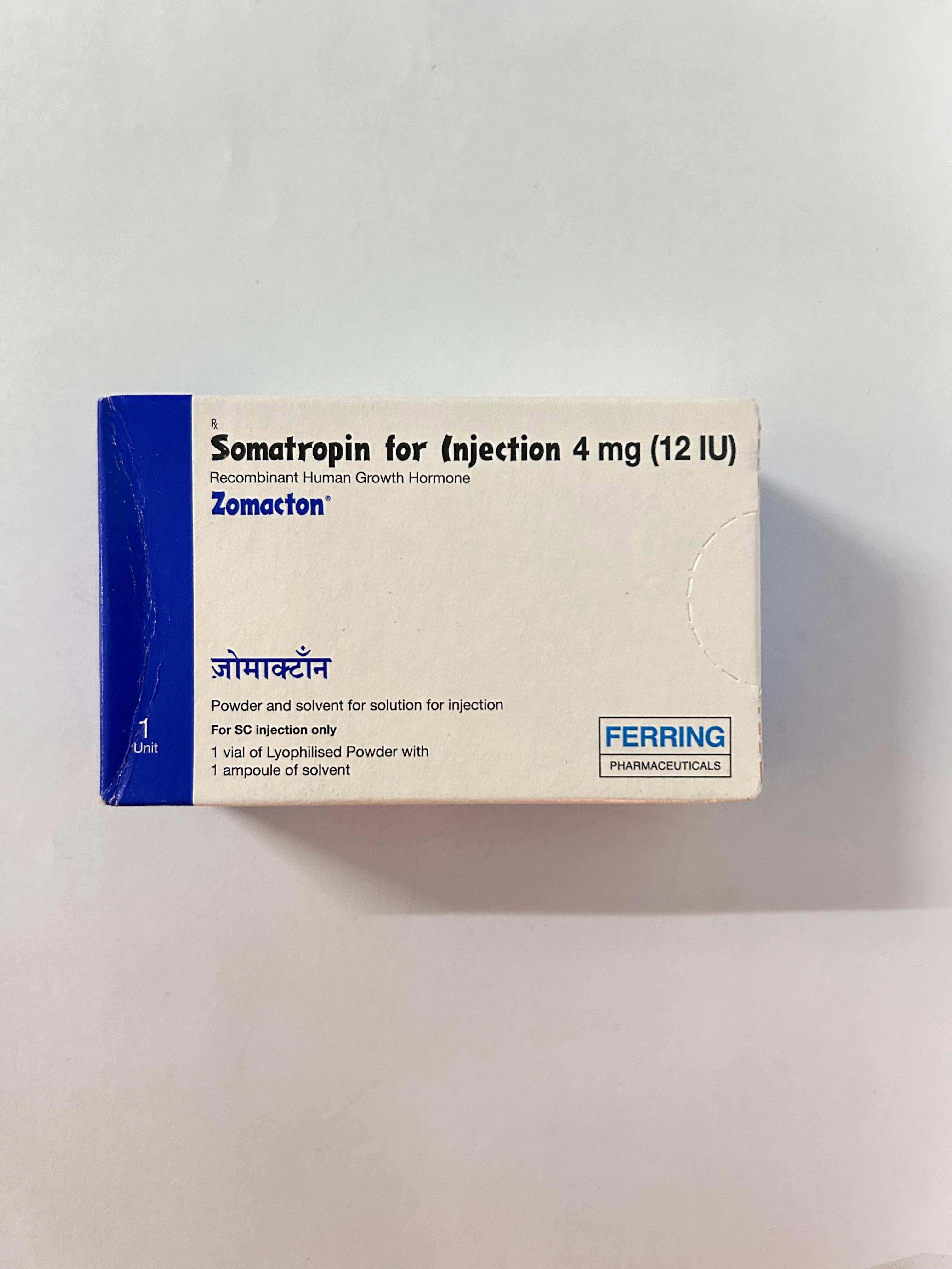 Zomacton 4mg Injection, It is used to treat growth hormone deficiency in both children and adults