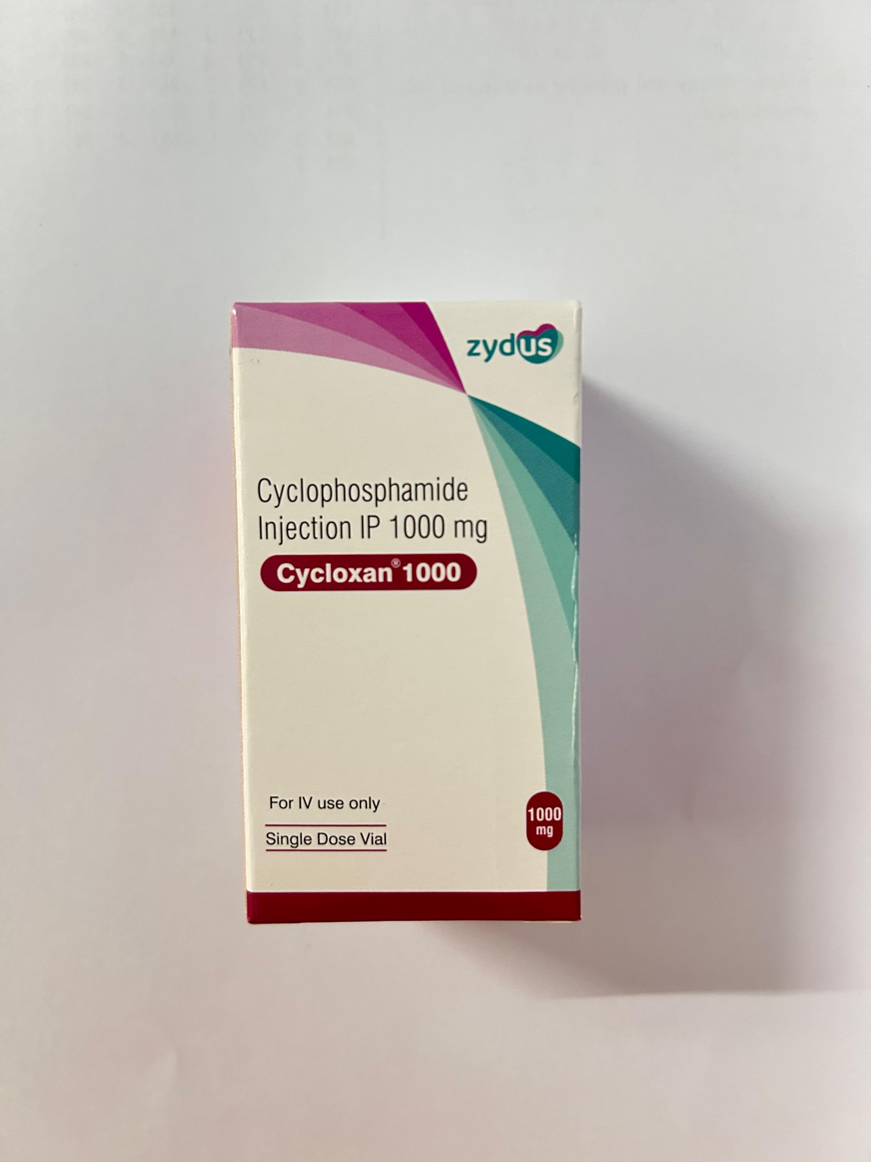 Cycloxan 1000mg Injection, which is an alkylating agent used in chemotherapy.
