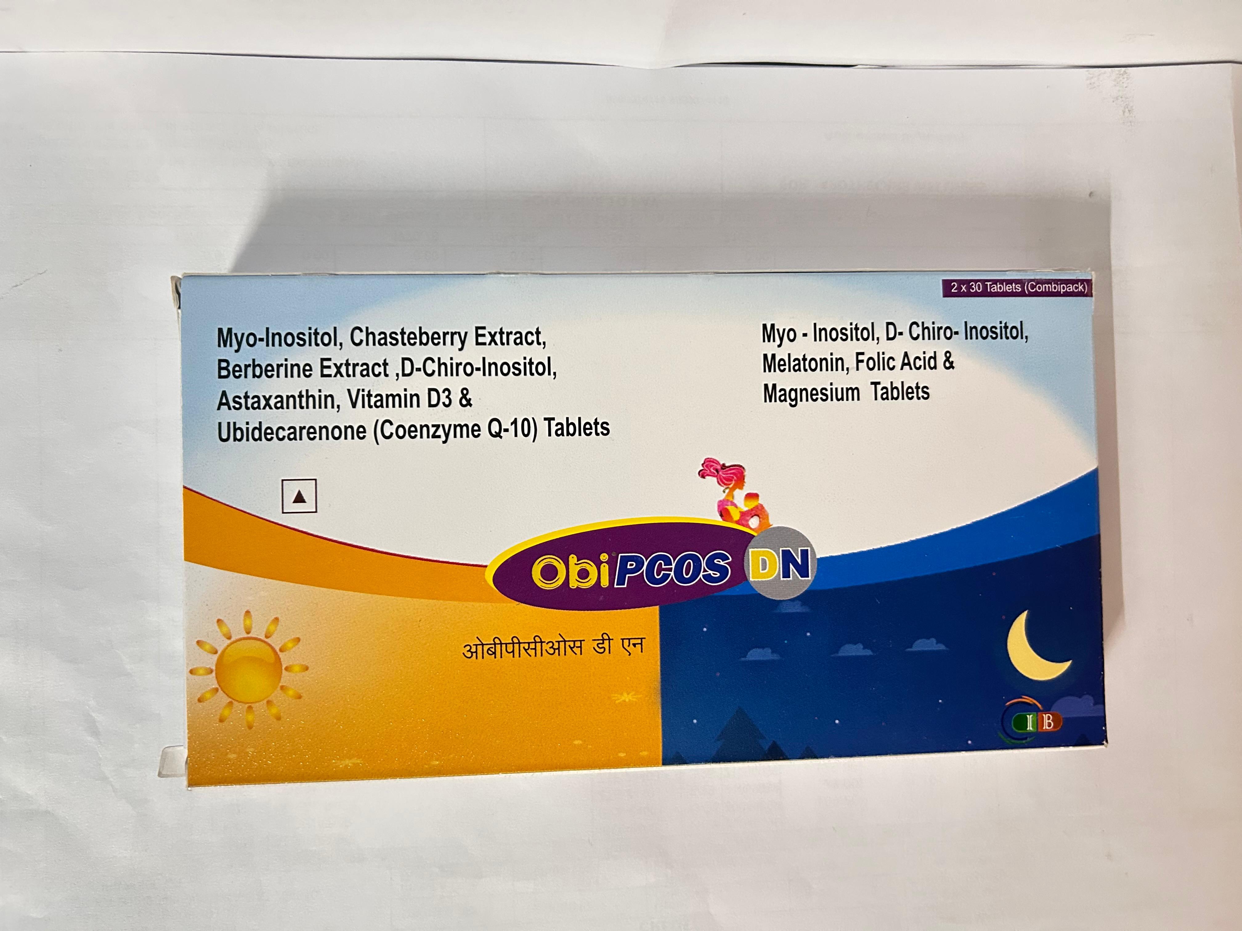 Obipcos DN Tablet is a health supplement formulated to support women with Polycystic Ovary Syndrome (PCOS) and improve reproductive health.