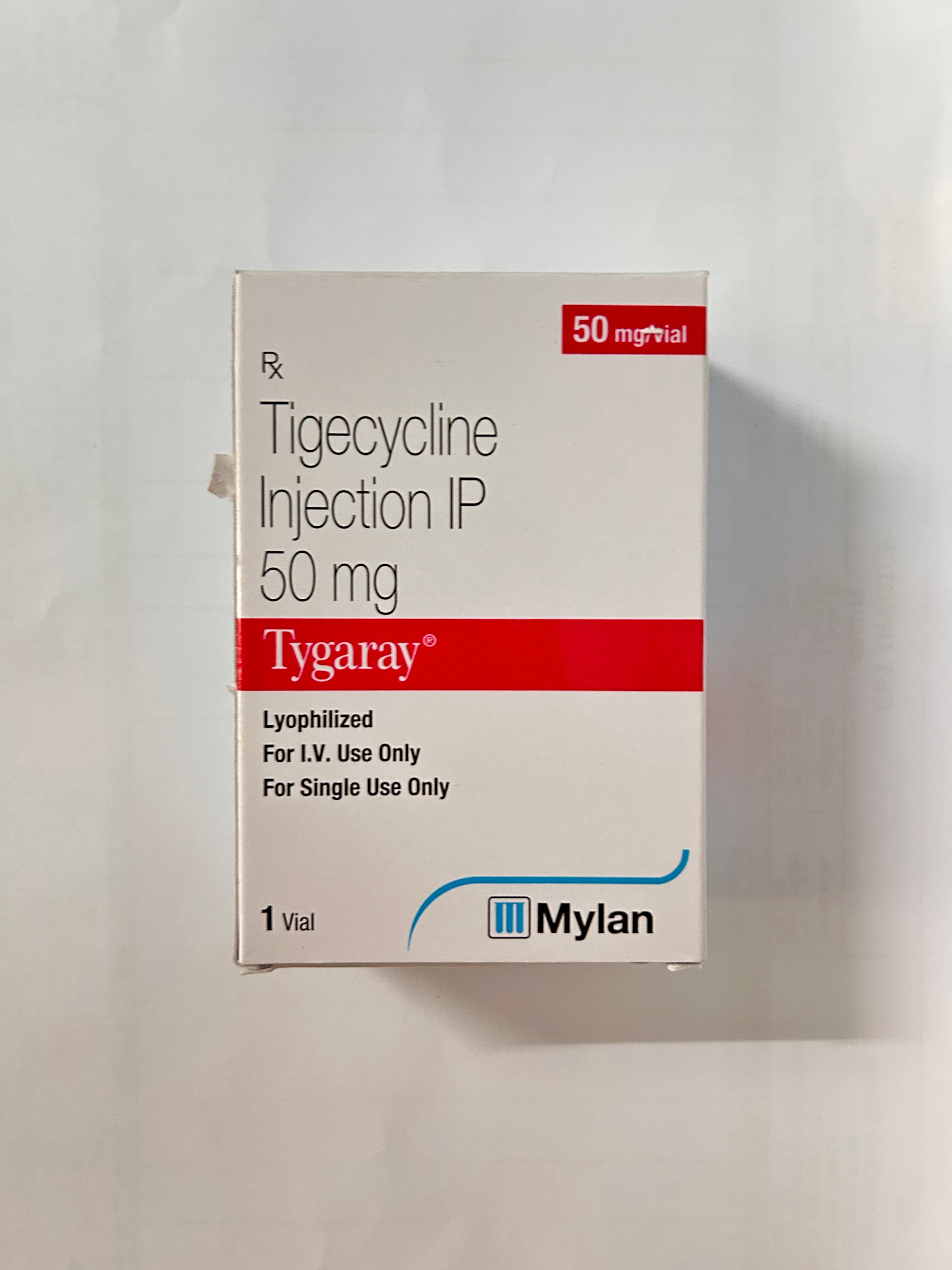 Tygaray 50mg Injection, used to treat bacterial infection.