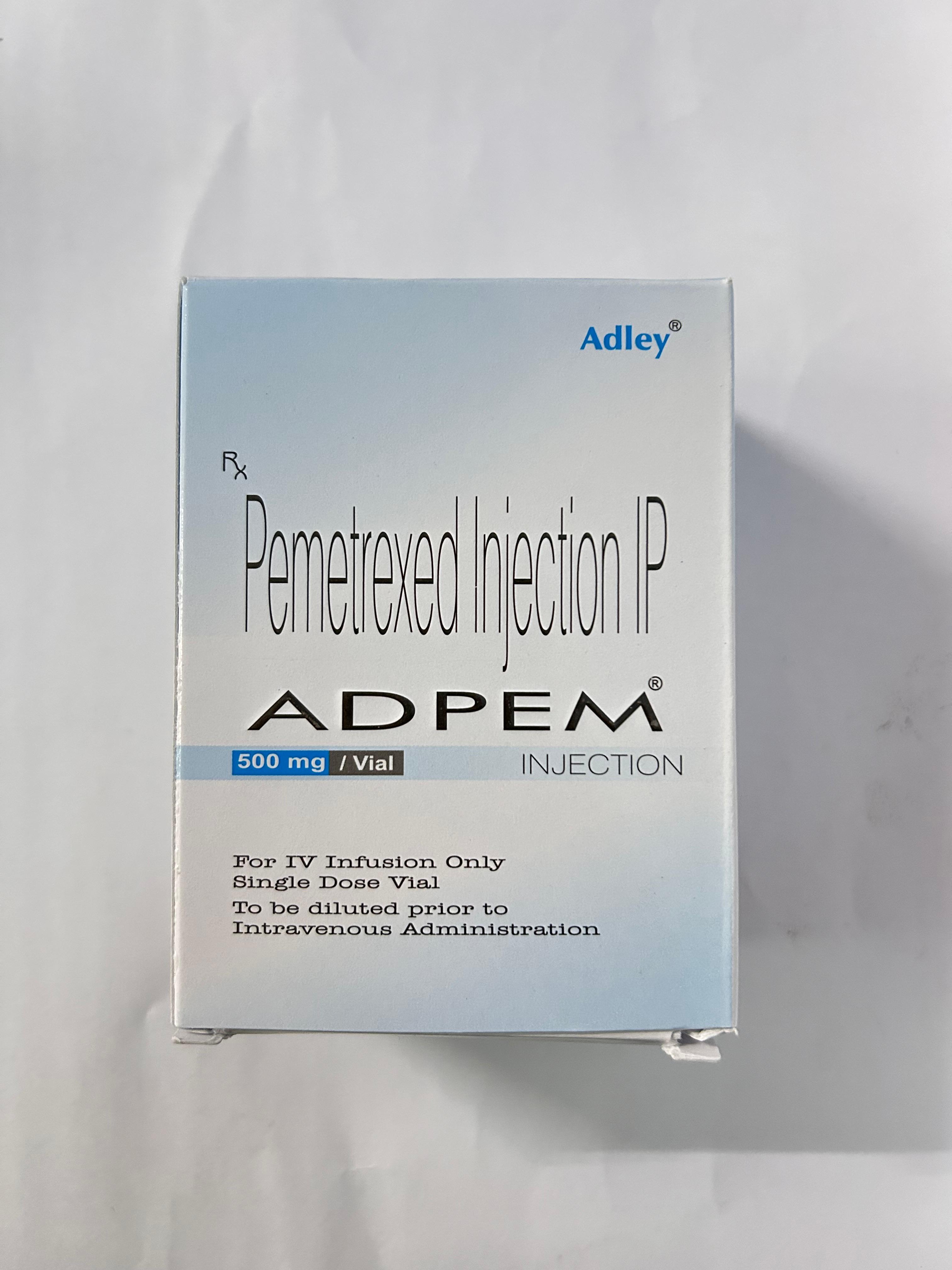 Adpem 500mg Injection, This broad-spectrum antibiotic is used to treat serious bacterial infections.