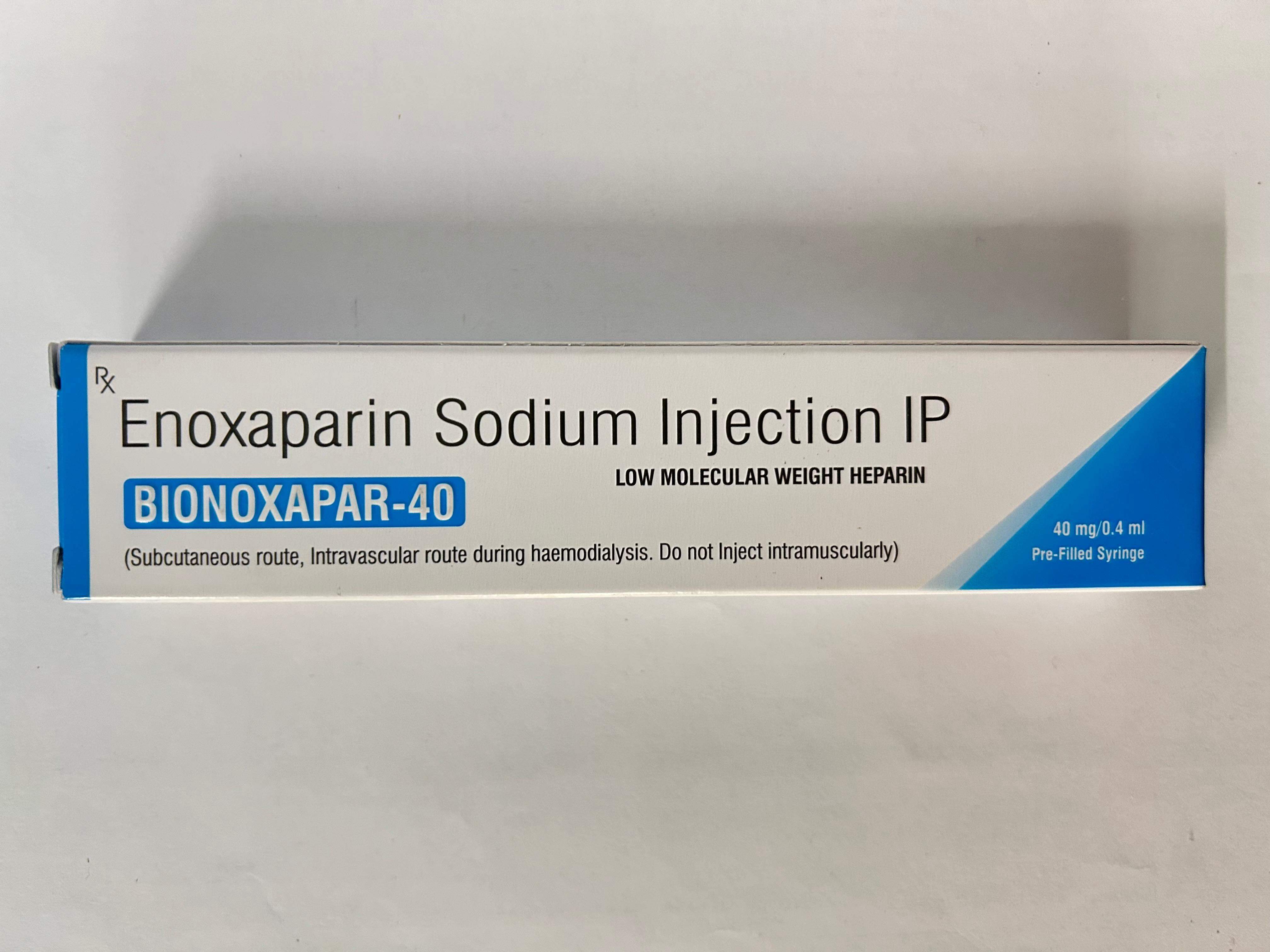 Bionoxapar 40mg Injection, used as an anticoagulant to prevent and treat blood clots.