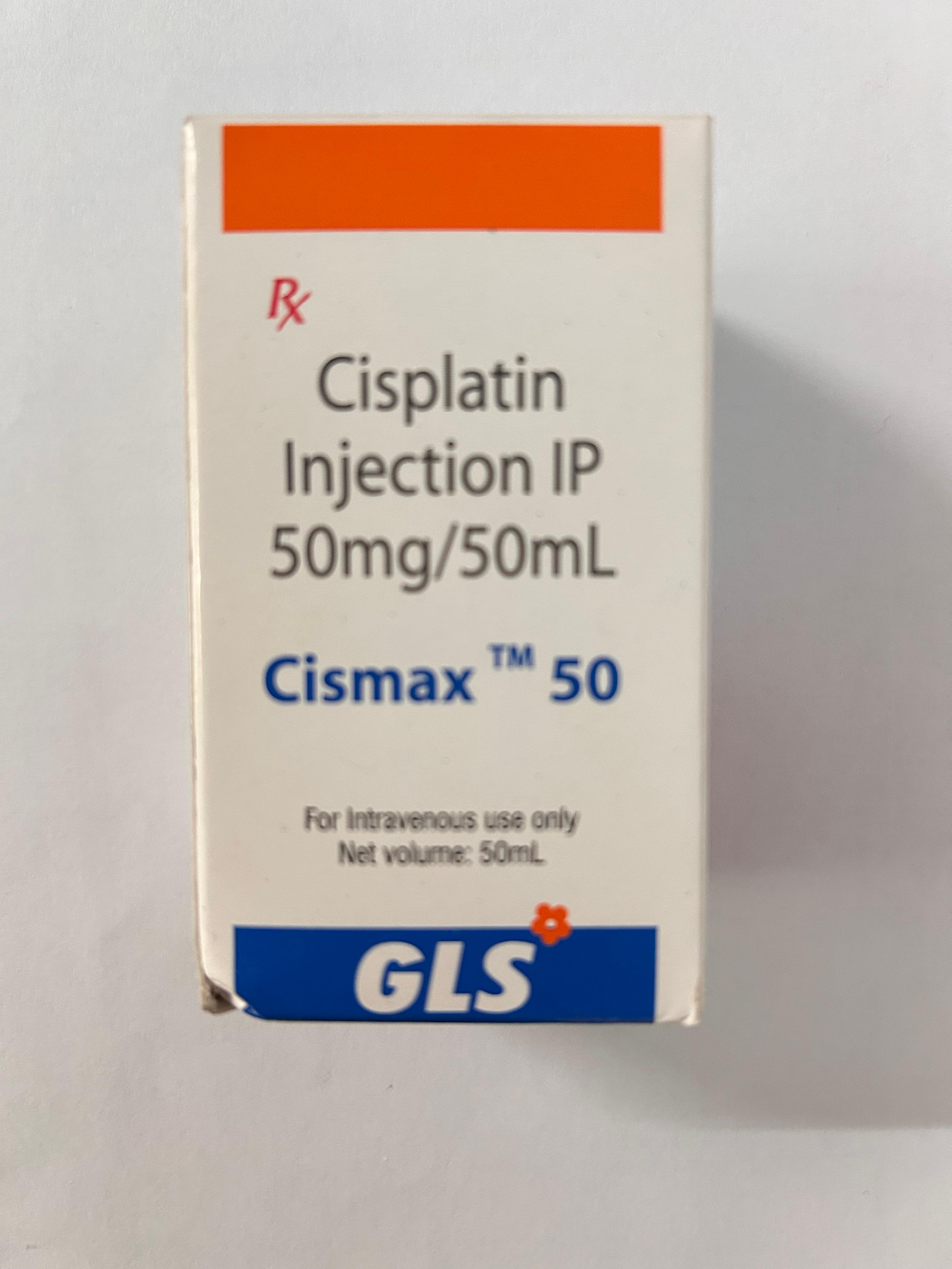 Cismax 50mg Injection, used to treat testicular, ovarian, and cervical malignancies.