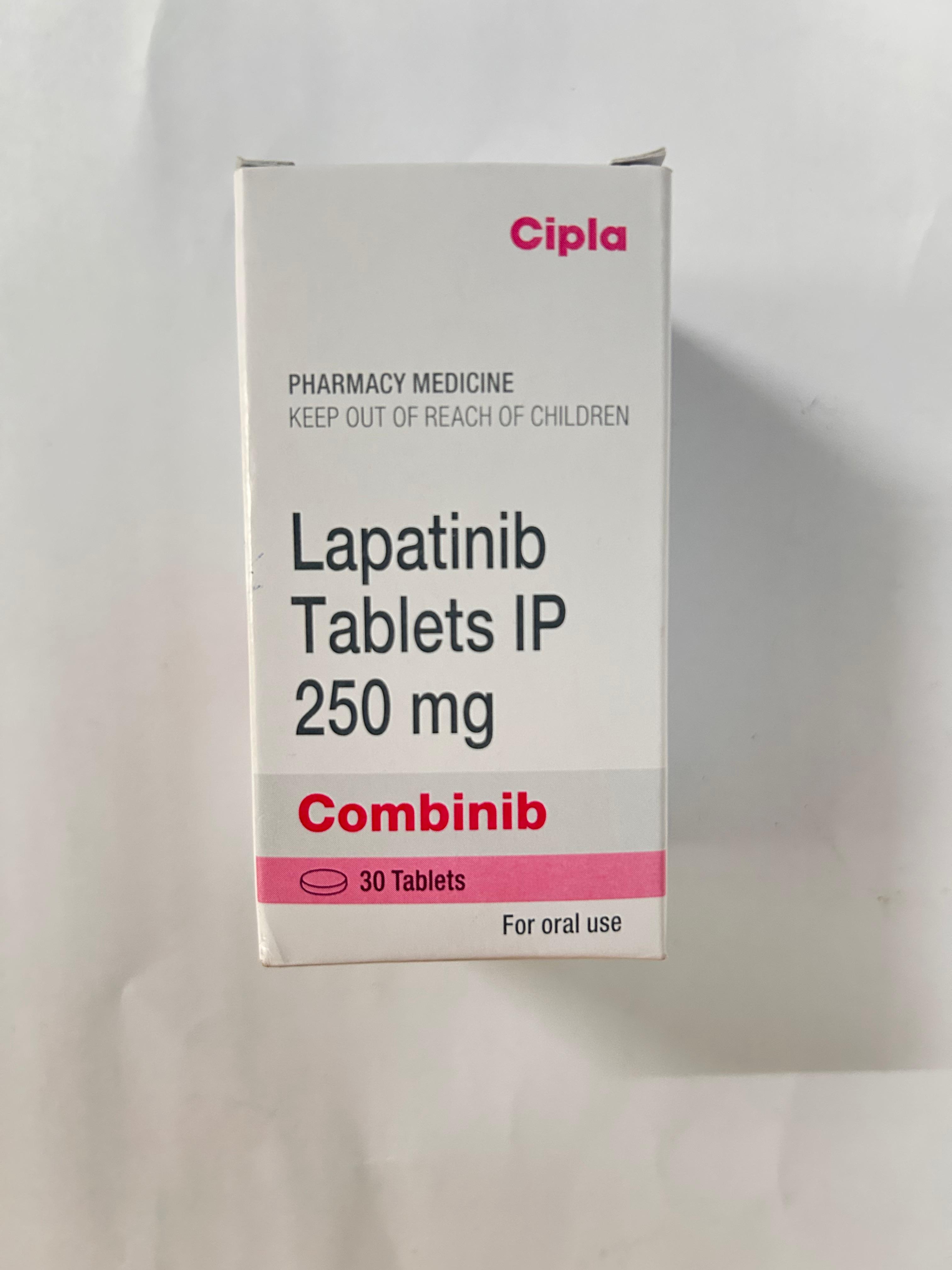 Combinib 250mg Tablet, used in the treatment of certain types of breast cancer.