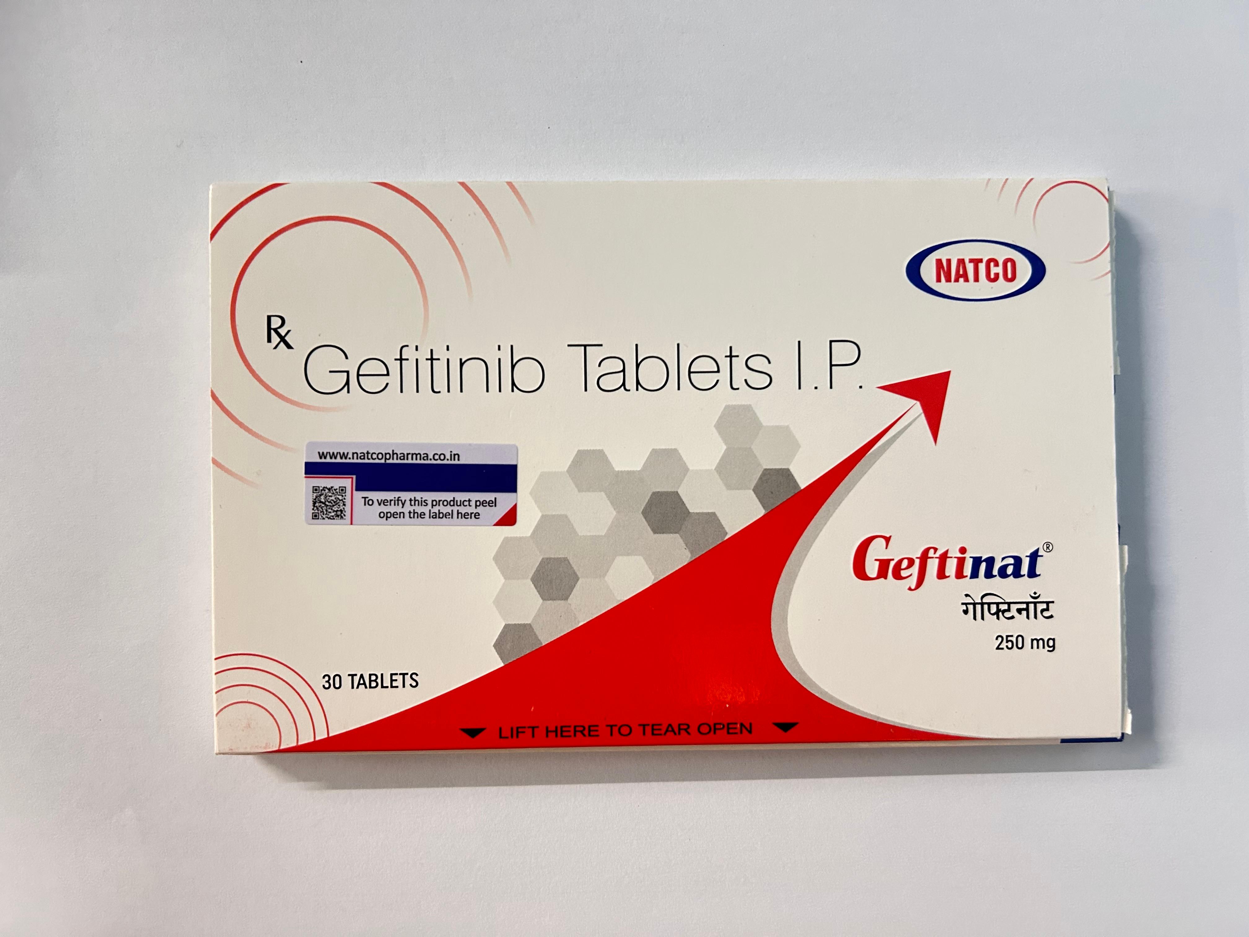 Geftinat 250mg Tablet, used primarily in the treatment of non-small cell lung cancer.