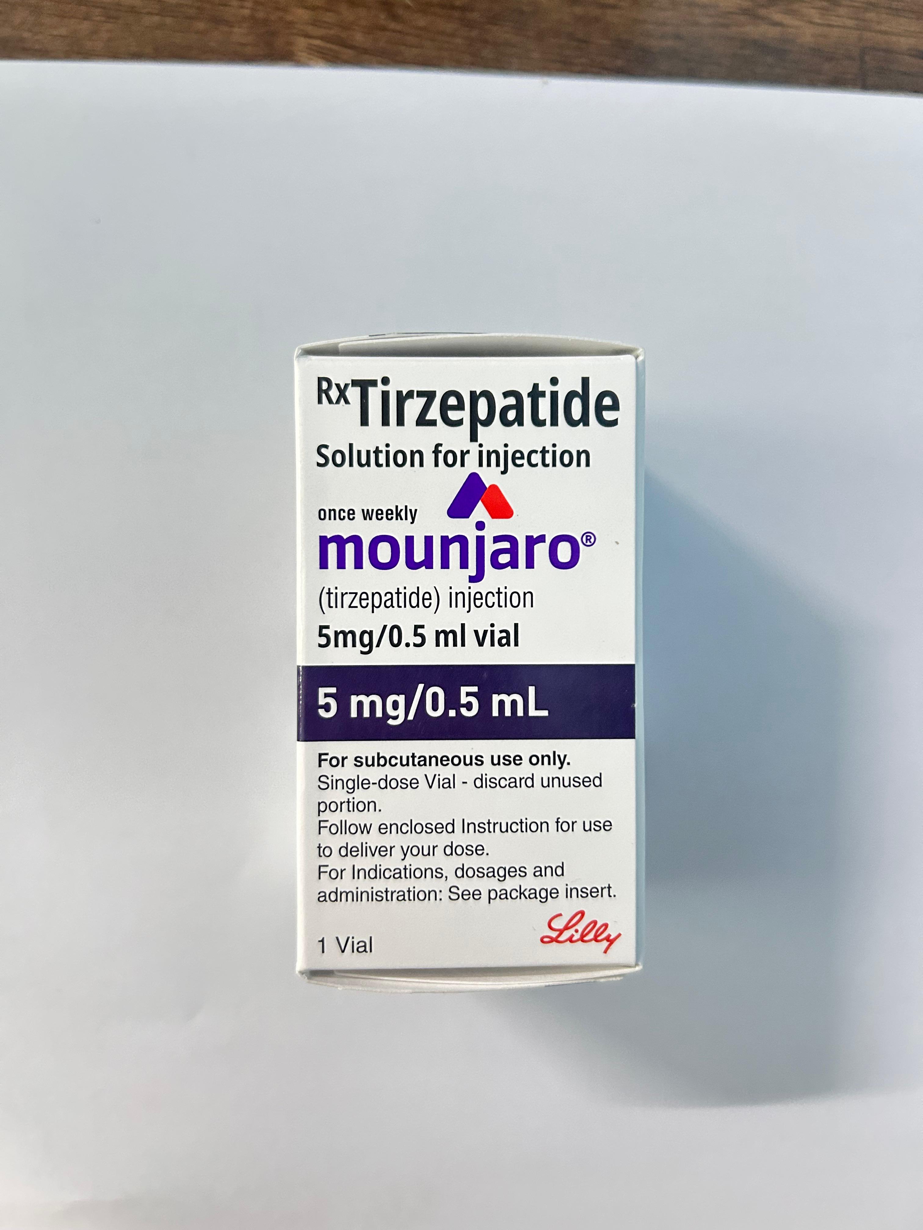 Mounjaro 5mg Injection , a dual GIP and GLP-1 receptor agonist used for type 2 diabetes management.