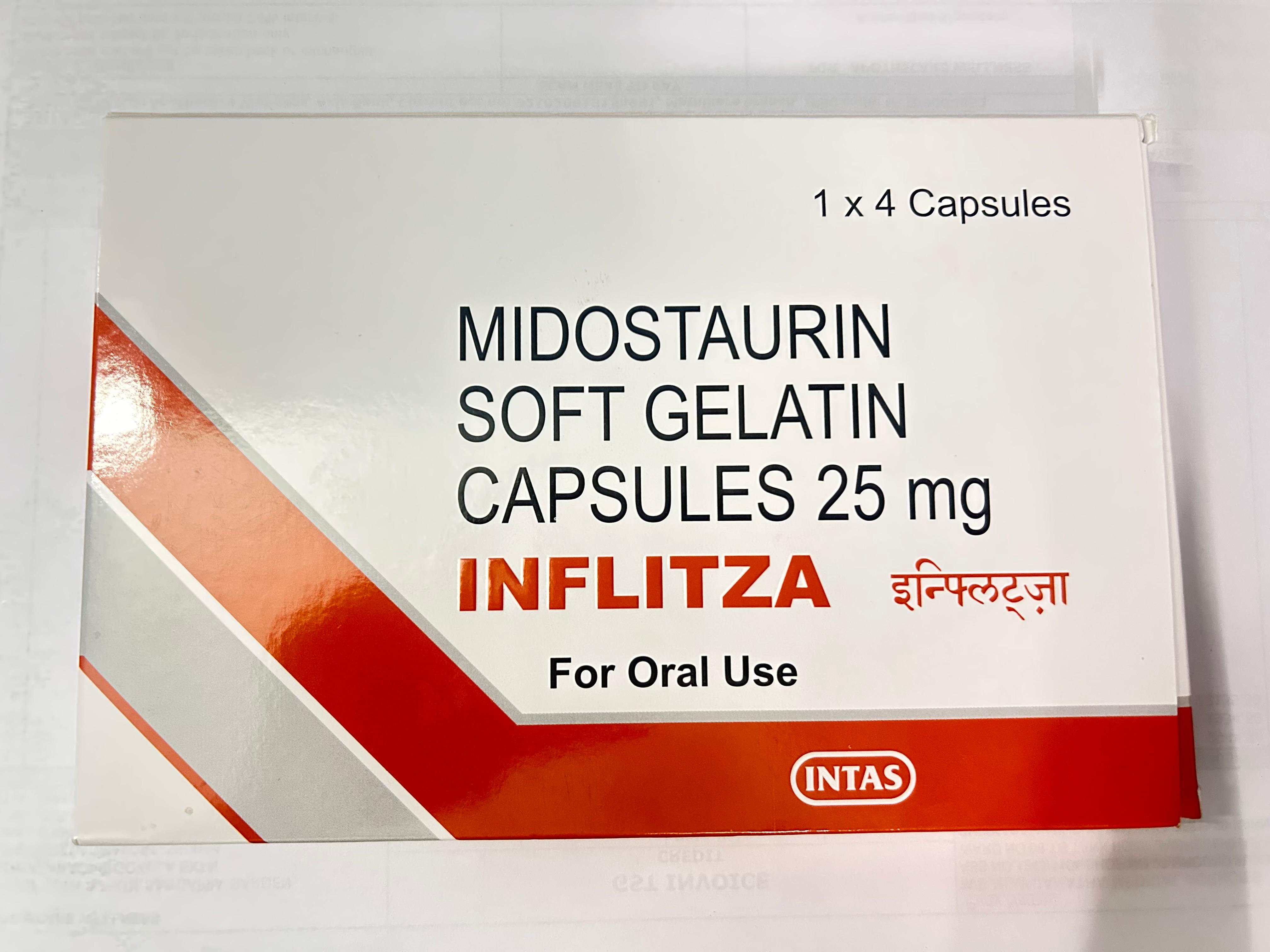 Inflitza 25mg Capsule, used in the treatment of specific types of cancers, particularly acute myeloid leukemia