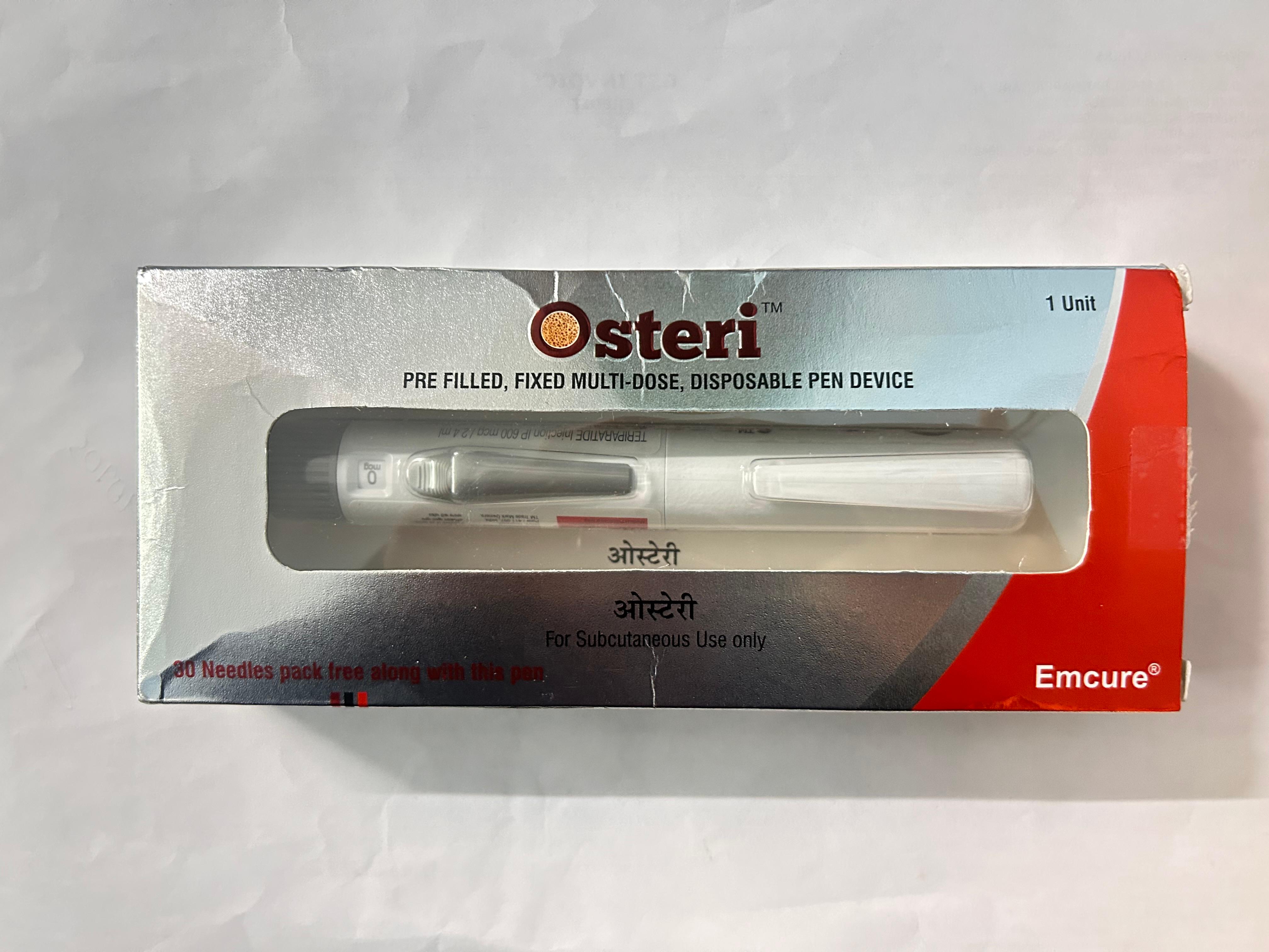 Osteri 600mcg Injection, Used in the treatment of osteoporosis.