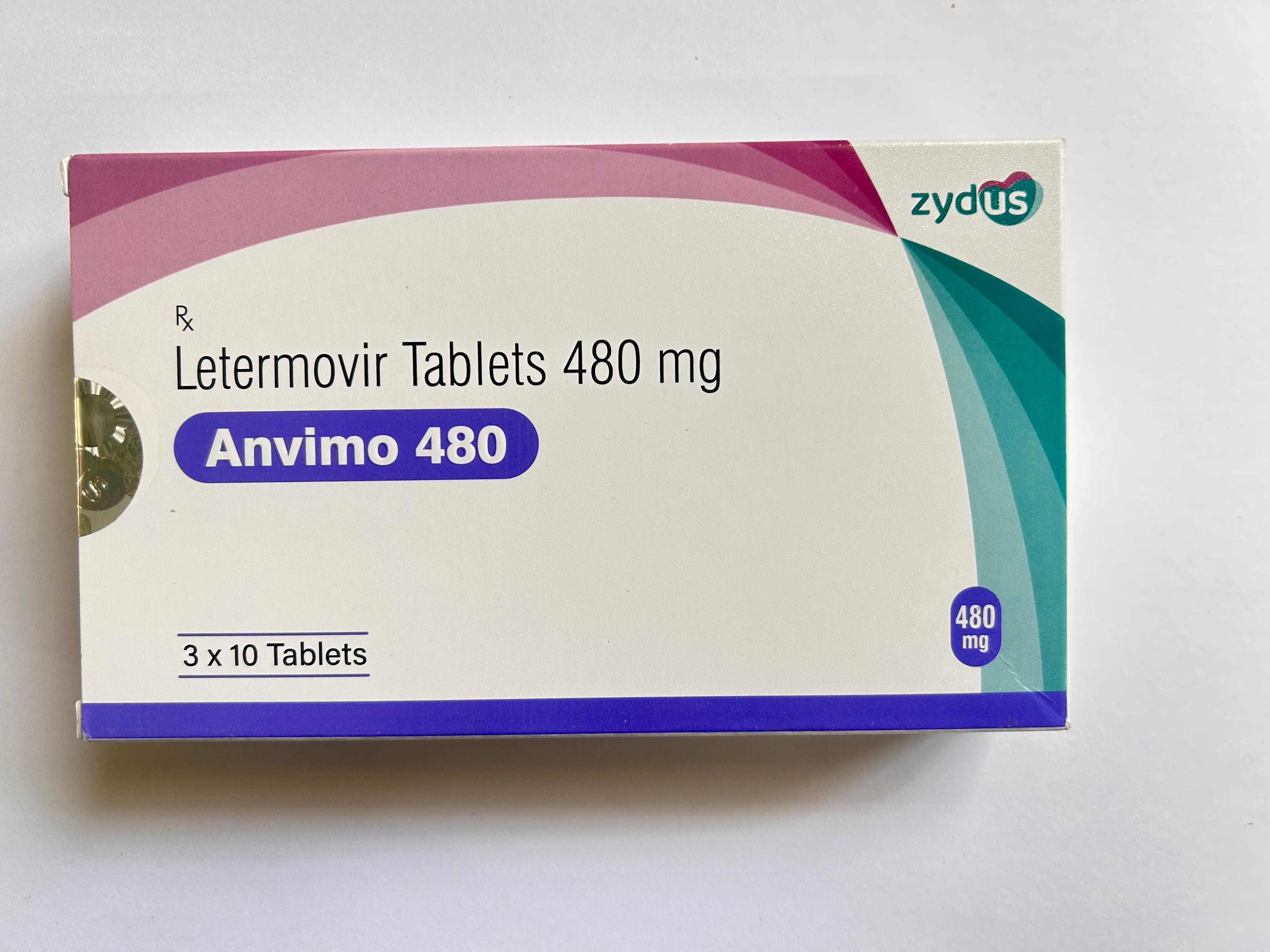 Anvimo 480mg Tablet used to prevent cytomegalovirus (CMV) infection.