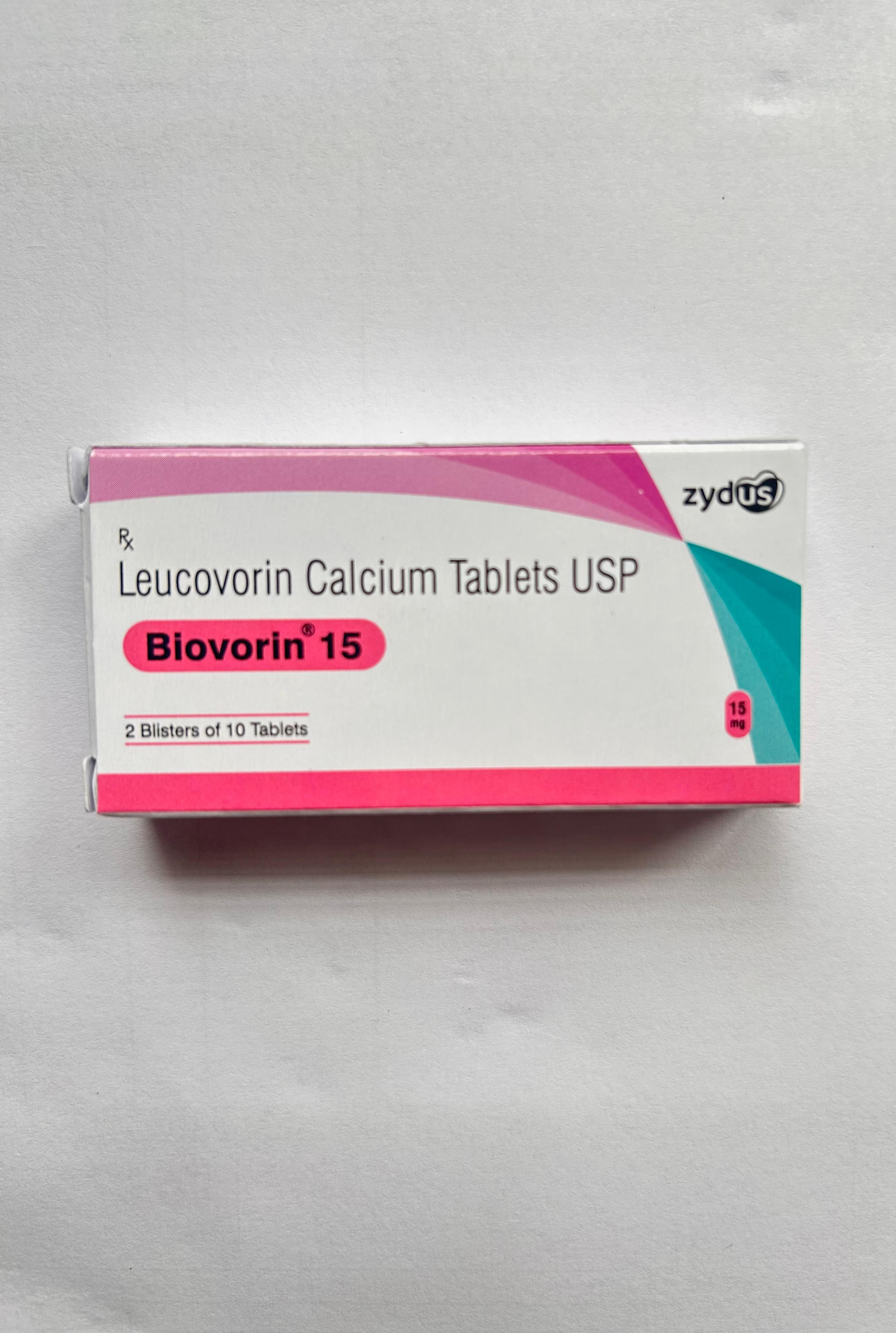 Biovorin 15mg Tablet is used to stop the negative effects of the anticancer drug methotrexate.