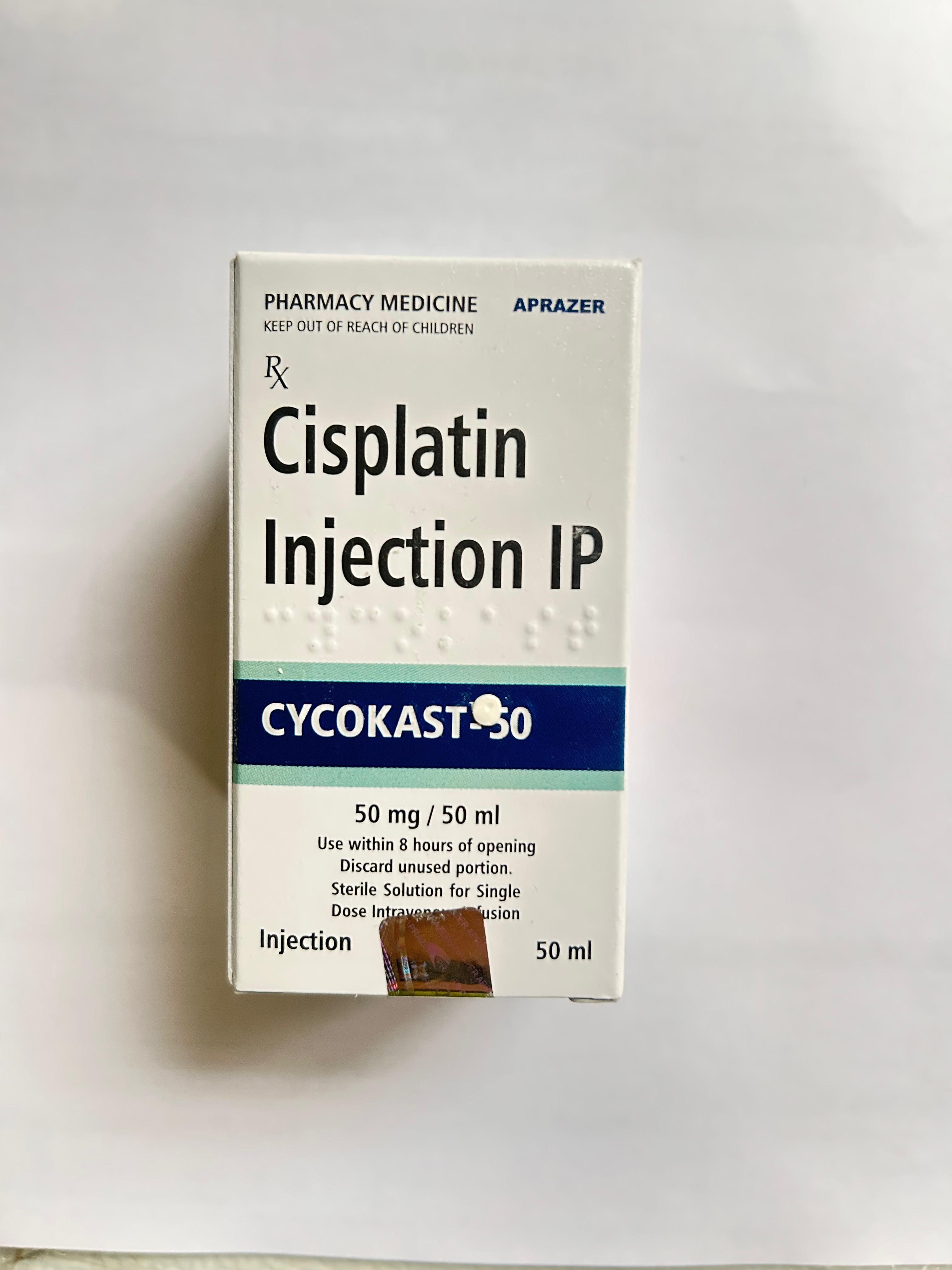 Cycokast 50mg Injection is used to treat testicular, ovarian, and cervical malignancies.