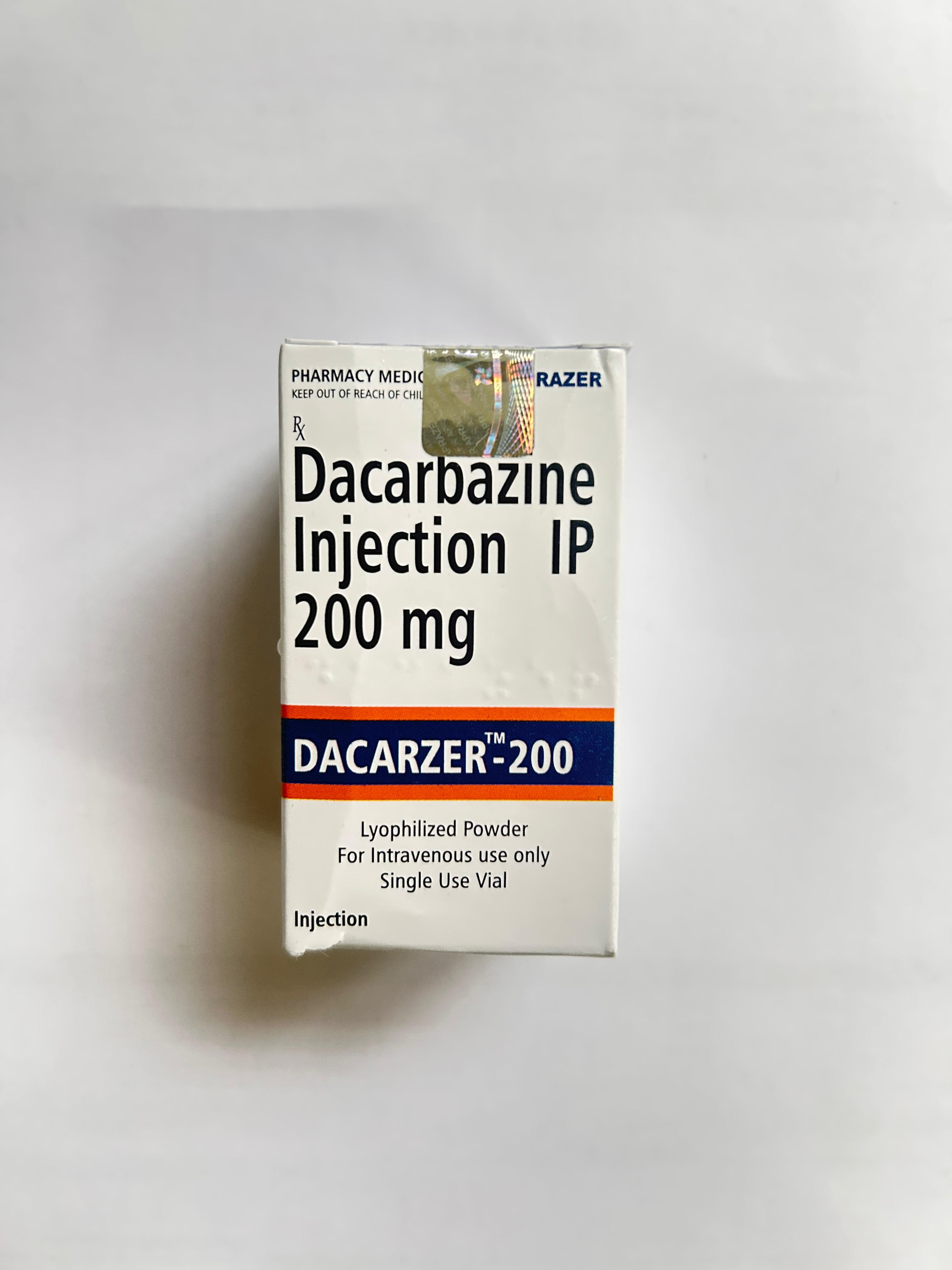 Dacarzer 200mg Injection used to treat cancer.