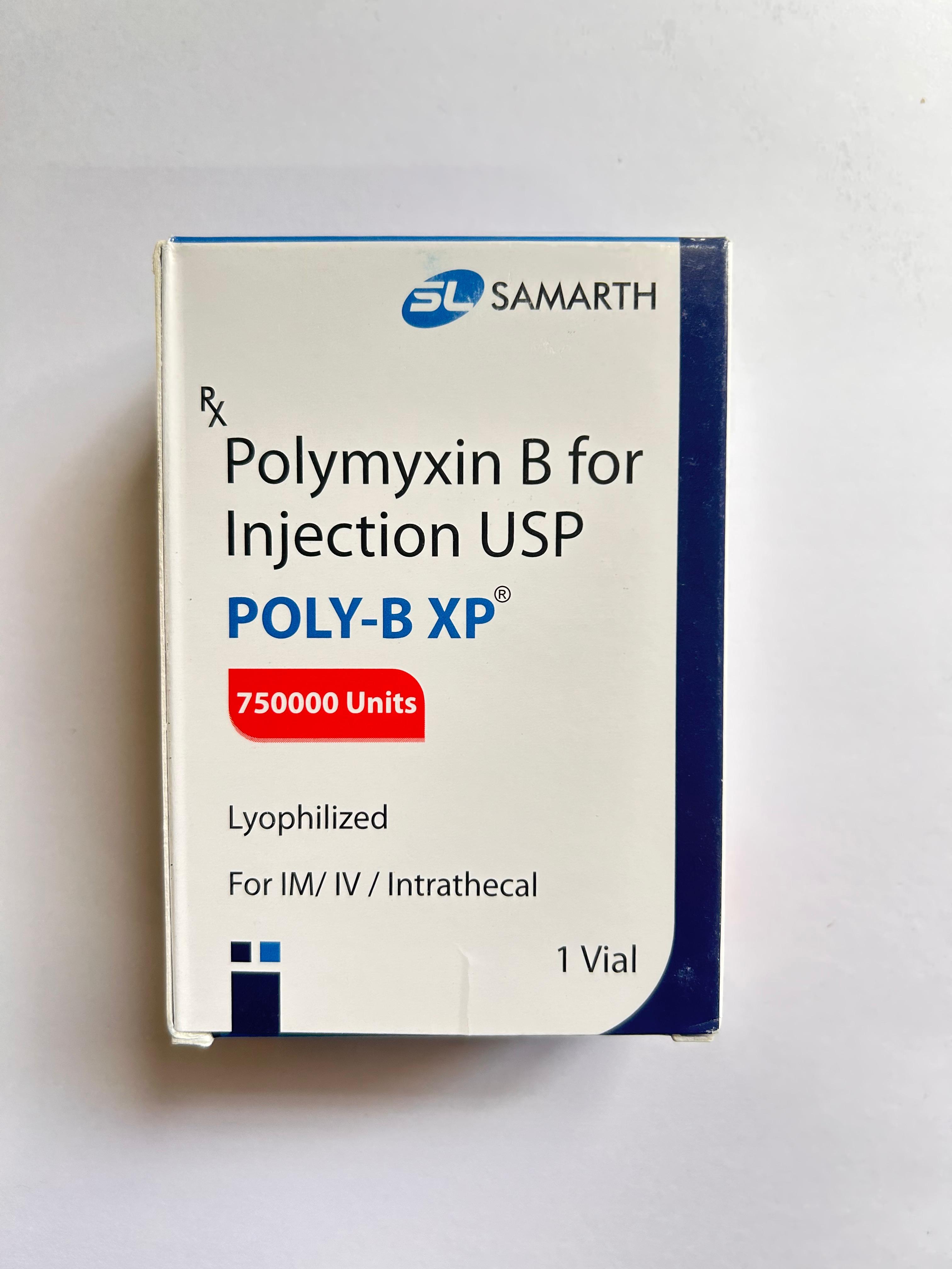 Poly B XP 750,000 Injection used to treat serious bacterial infections