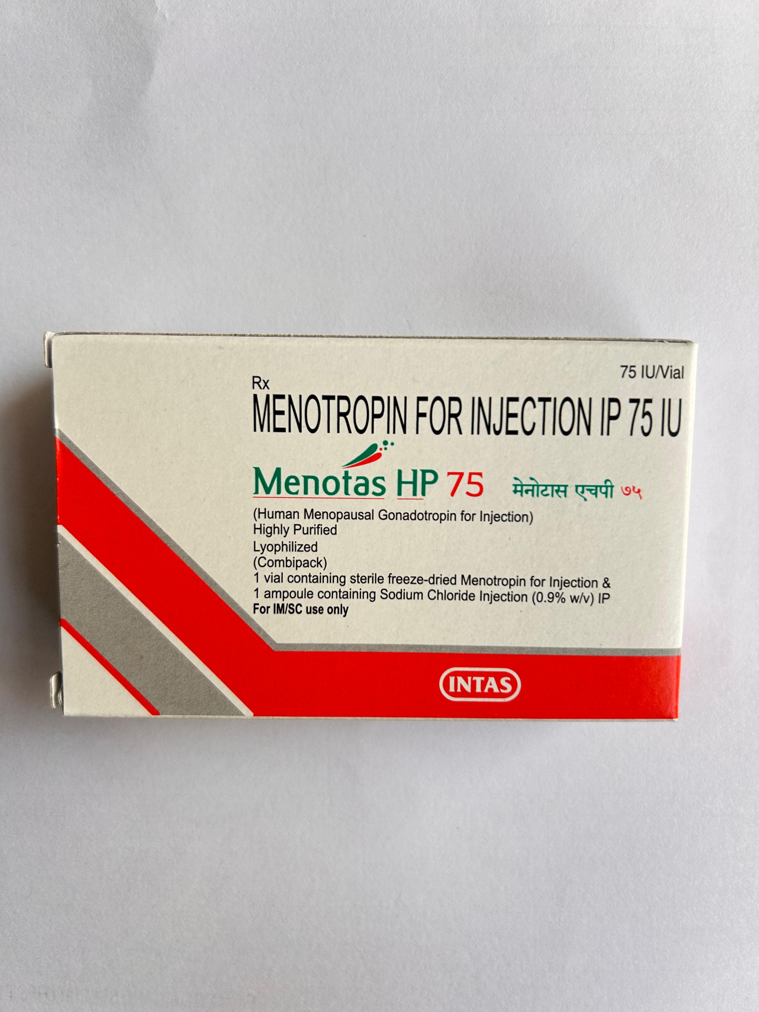 Menotas HP 75IU Injection is used for fertility treatment.