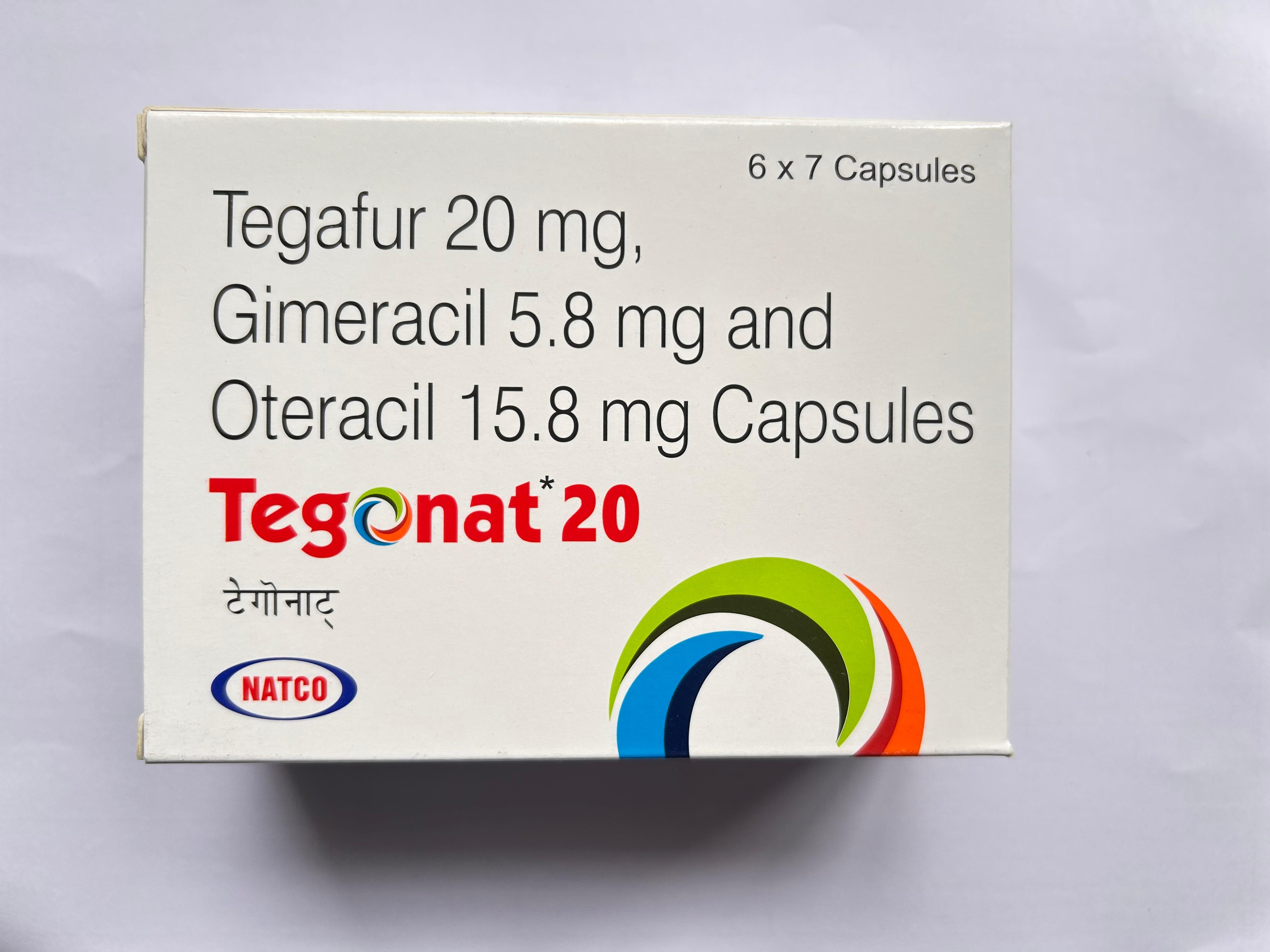 Tegonat 20mg Capsule is used in the treatment of cancer.