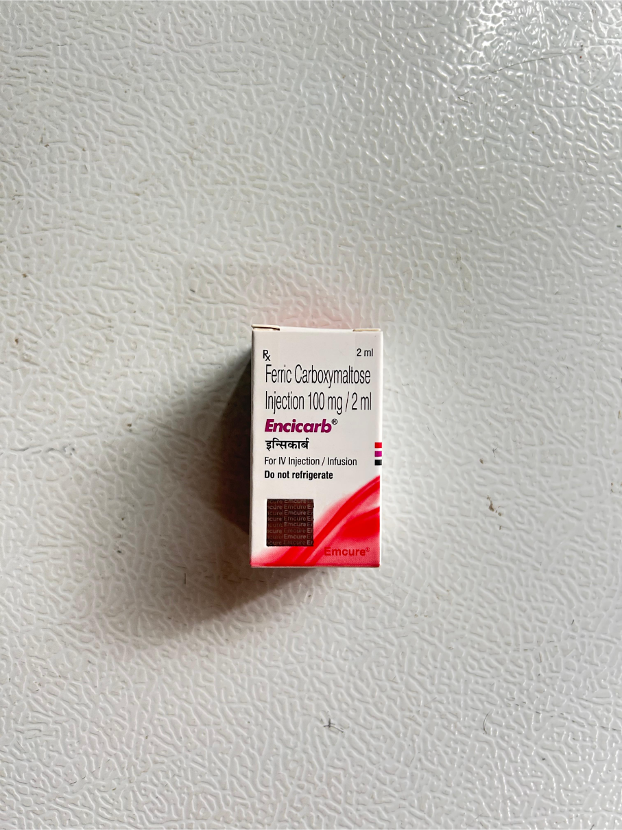 Encicarb 100mg Injection is used to treat Iron-deficiency anemia.