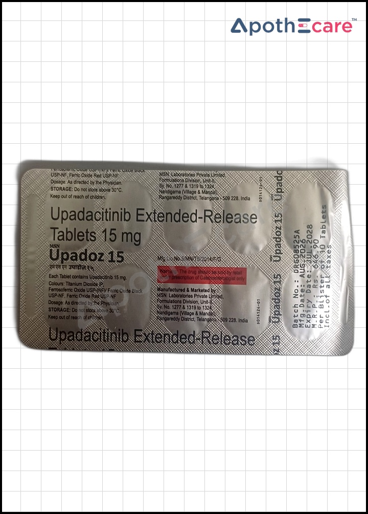 Upadoz 15mg Tablet Used to Treat Rheumatoid Arthritis, Psoriatic Arthritis, Ankylosing Spondylitis, Atopic Dermatitis, Ulcerative Colitis, Crohn's Disease