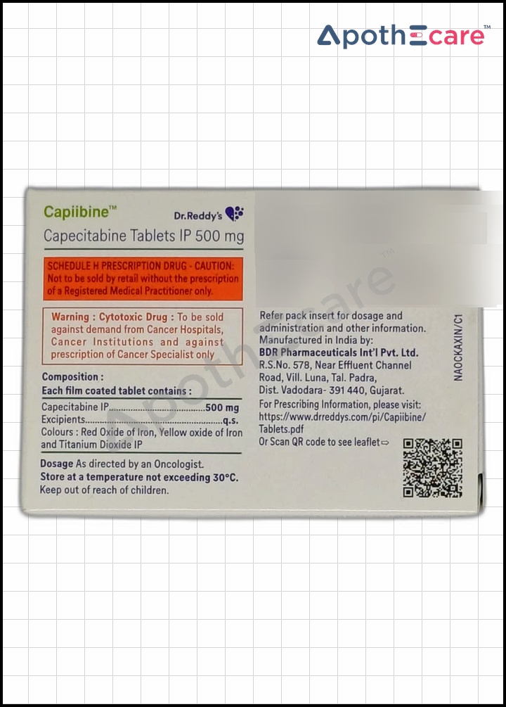 capiibine-500mg-tablet used to Treat Colorectal cancer, Breast cancer
