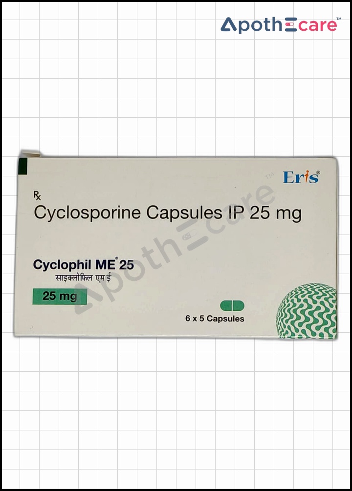 Cyclophil ME 25mg used to treat Prevention of Organ Rejection, Autoimmune Diseases such as rheumatoid arthritis, psoriasis, and certain other inflammatory conditions.